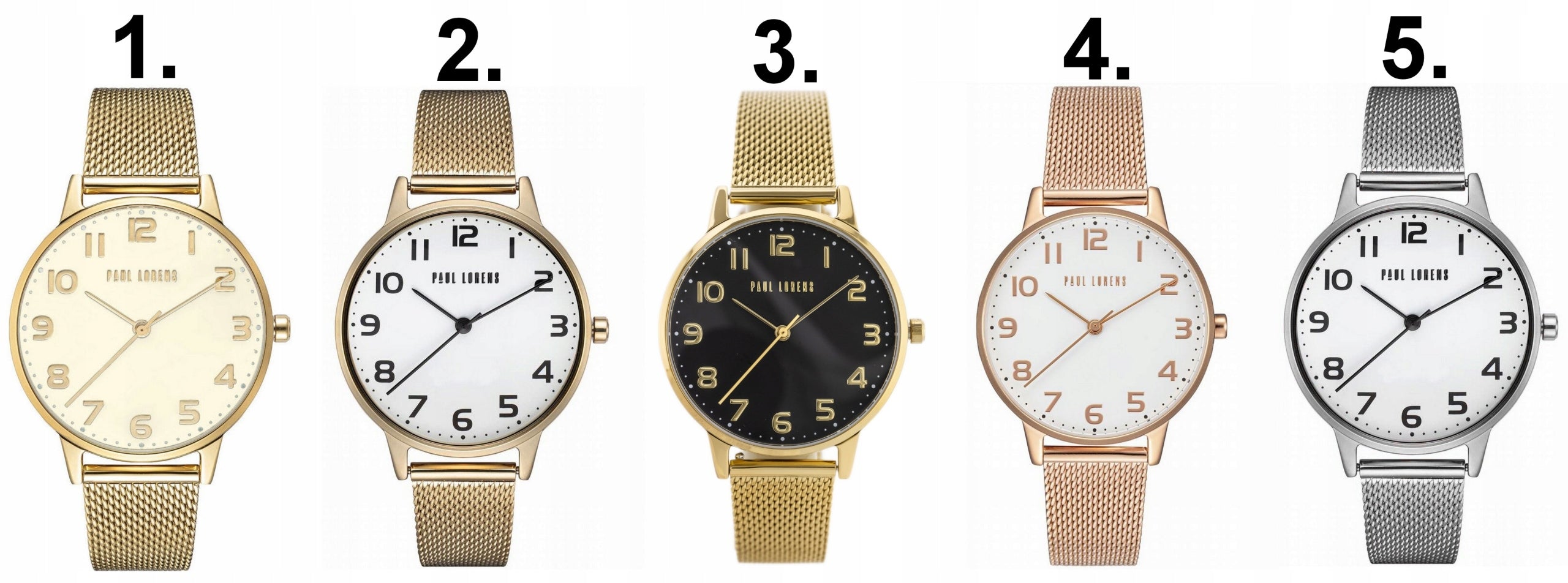 WOMEN'S WATCH PAUL LORENS ARTENA GOLD NUMBERS + BOX +ENGRAVING Packaging status original