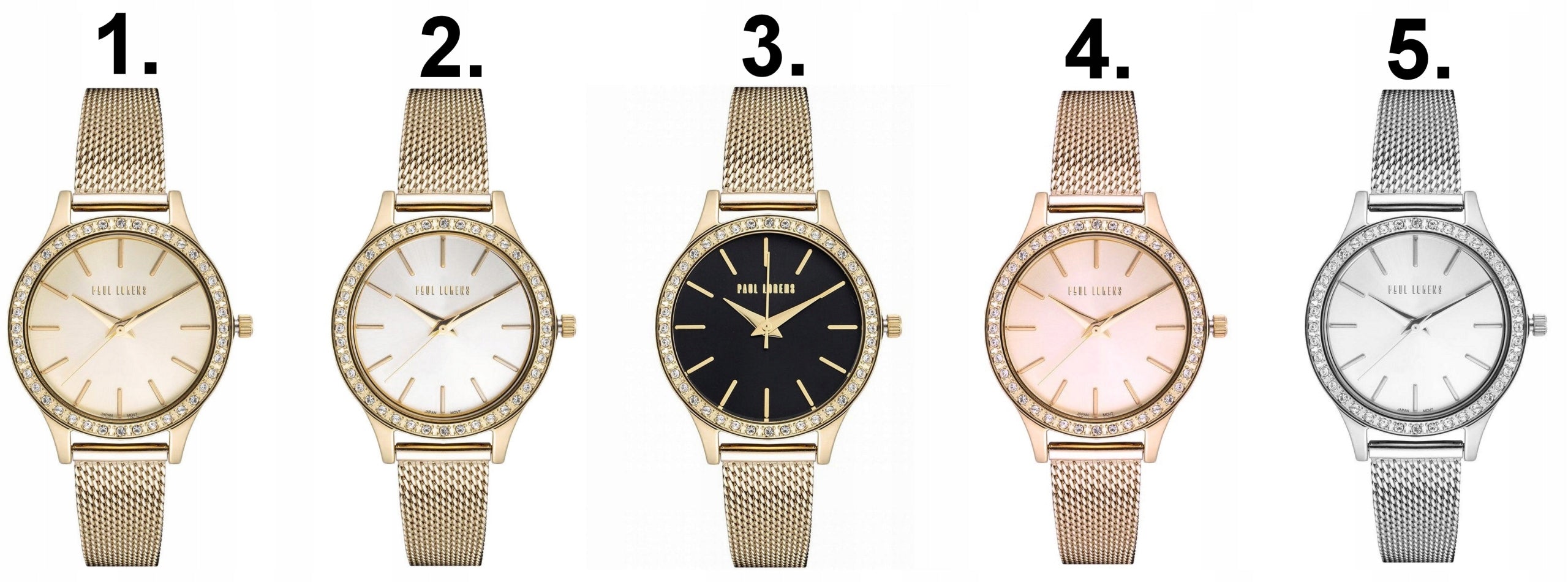 WOMEN'S WATCH PAUL LORENS BRITA GIFT SET rhinestones gold + ENGRAVING Packaging status original