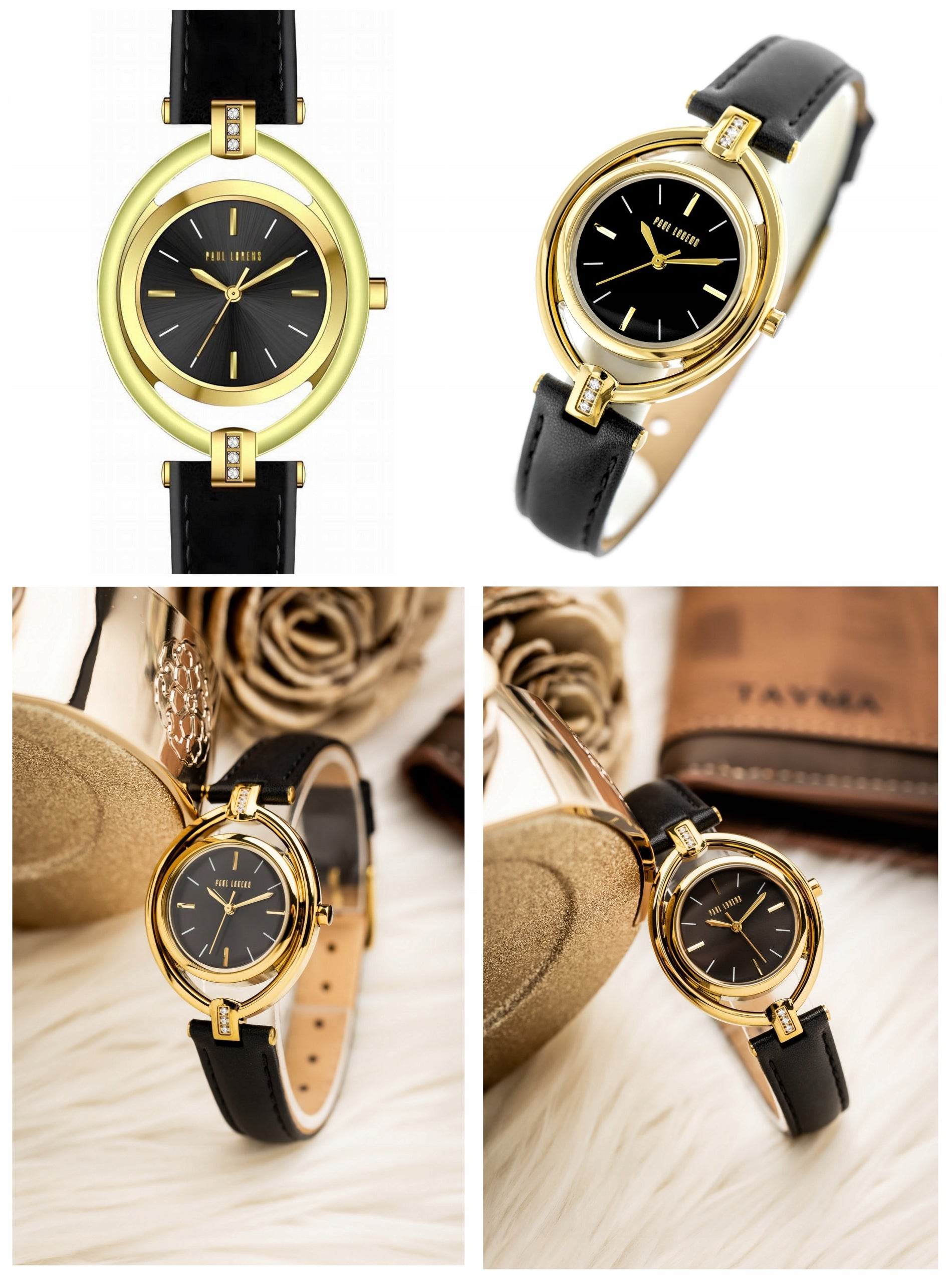 WOMEN'S WATCH PAUL LORENS PL13628A leather strap+ BOX +ENGRAVING Brand Paul Lorens