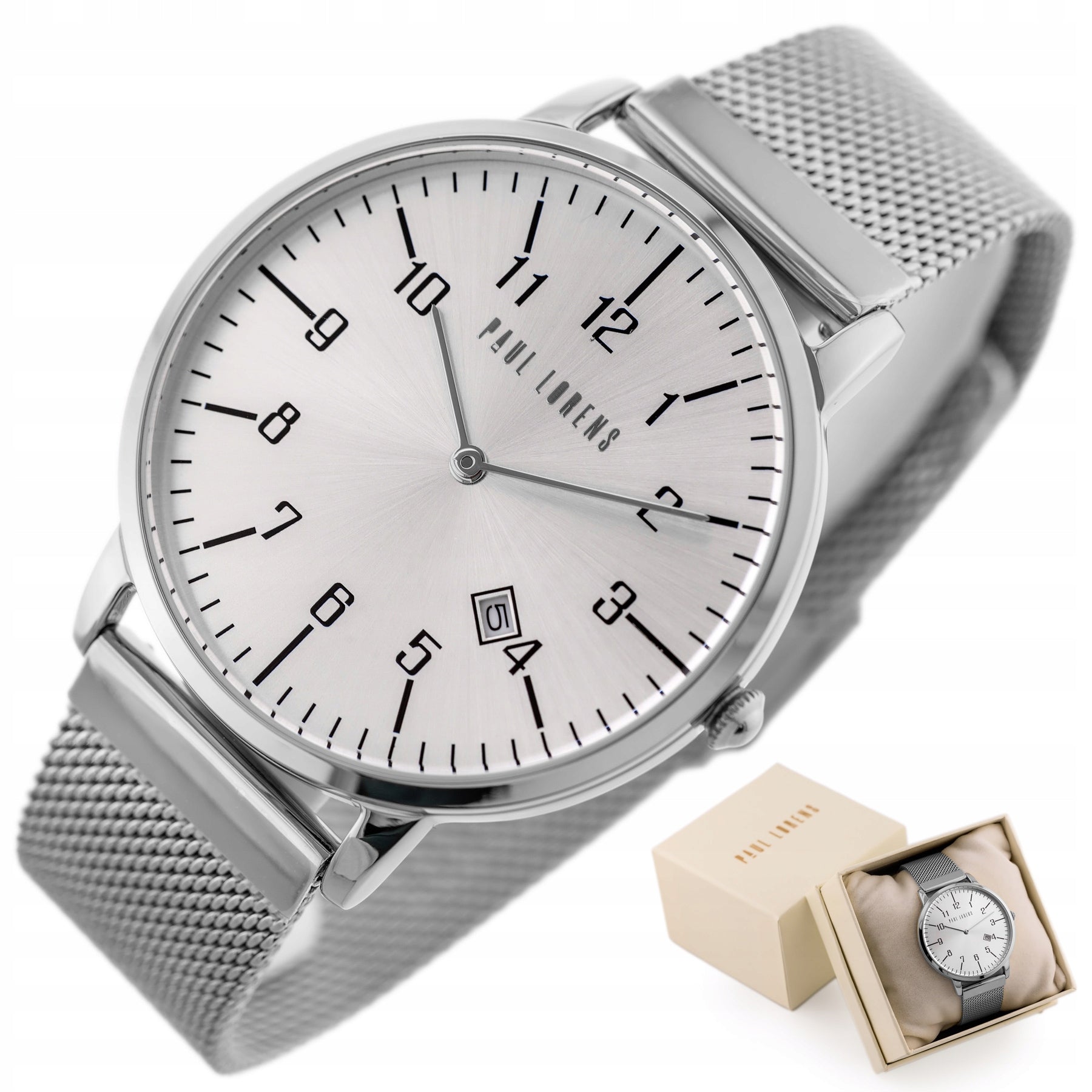 WOMEN'S WATCH PAUL LORENS RENNA +ENGRAVING GIFT SET digitS readable