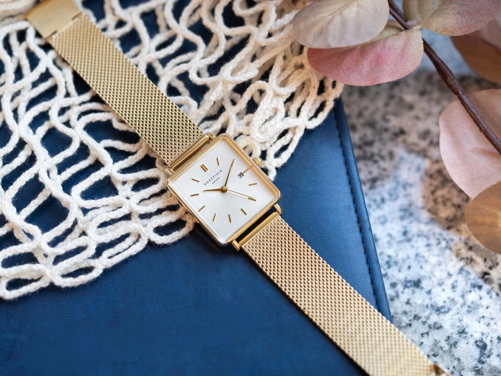 WOMEN'S WATCH ROSEFIELD QWSG-Q03 BOXES ON MESH BRACELET Brand Rosefield
