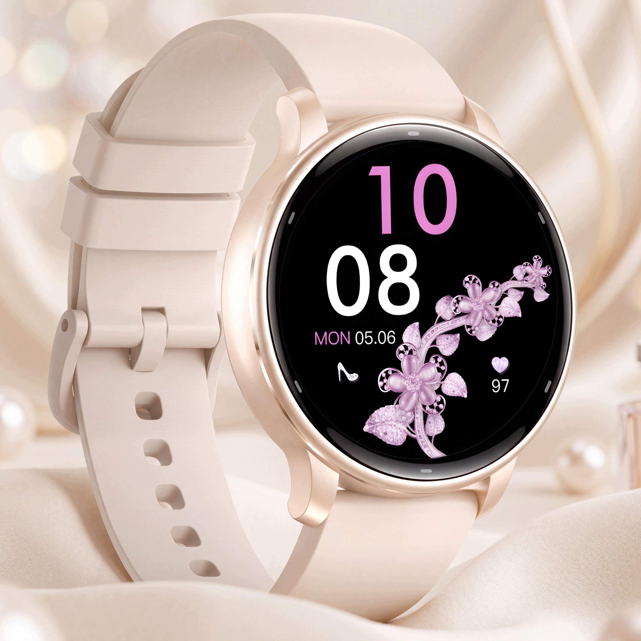 WOMEN'S WATCH SMARTWATCH GPS WATERPROOF PULSE PRESSURE AMOLED MENU Polish Packaging status original