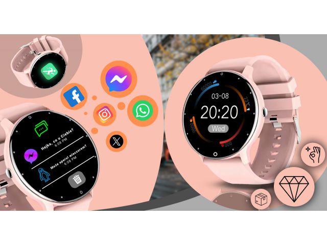 WOMEN'S WATCH SMARTWATCH WATERPROOF IPS LARGE DISPLAY SPORTS PULSE Packaging status original