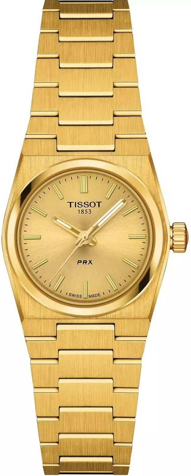 WOMEN'S WATCH TISSOT PRX 25 T137.010.33.021.00 GOLD QUARTZ SAPPHIRE Packaging status original