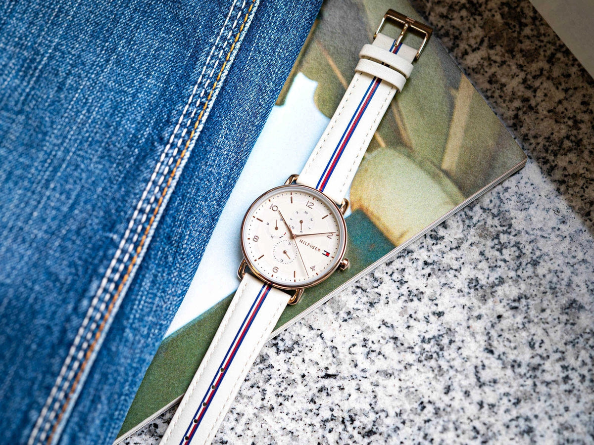 WOMEN'S WATCH TOMMY HILFIGER 1782659 LILY BEIGE LEATHER STRAP DATE Brand Tommy Hilfiger