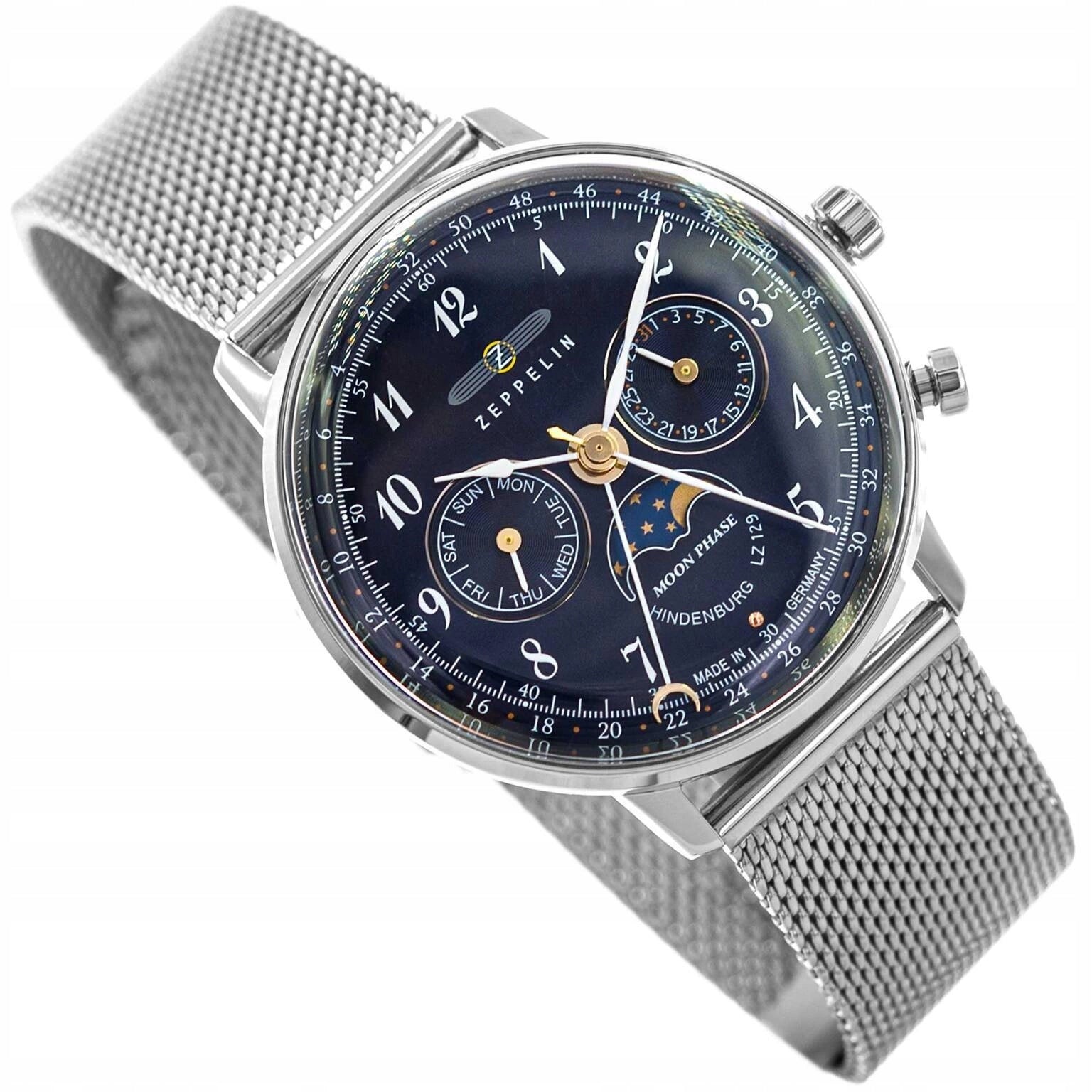 WOMEN'S WATCH ZEPPELIN 7037M-3 LZ129 HINDENBURG SILVER ON BRACELET