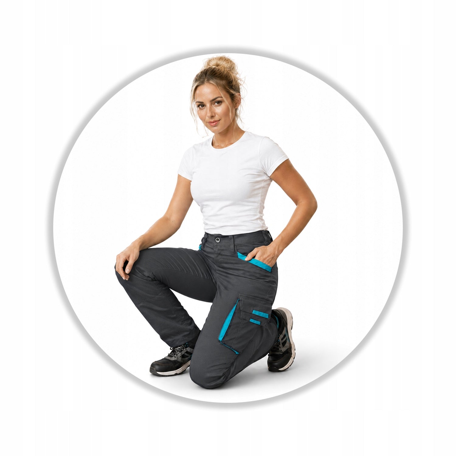 WOMEN'S WORK PANTS ELASTIC PROTECTIVE TO WAIST COMFORTABLE Stretch COTTON Manufacturer code Spodnie robocze damskie monterskie BHP