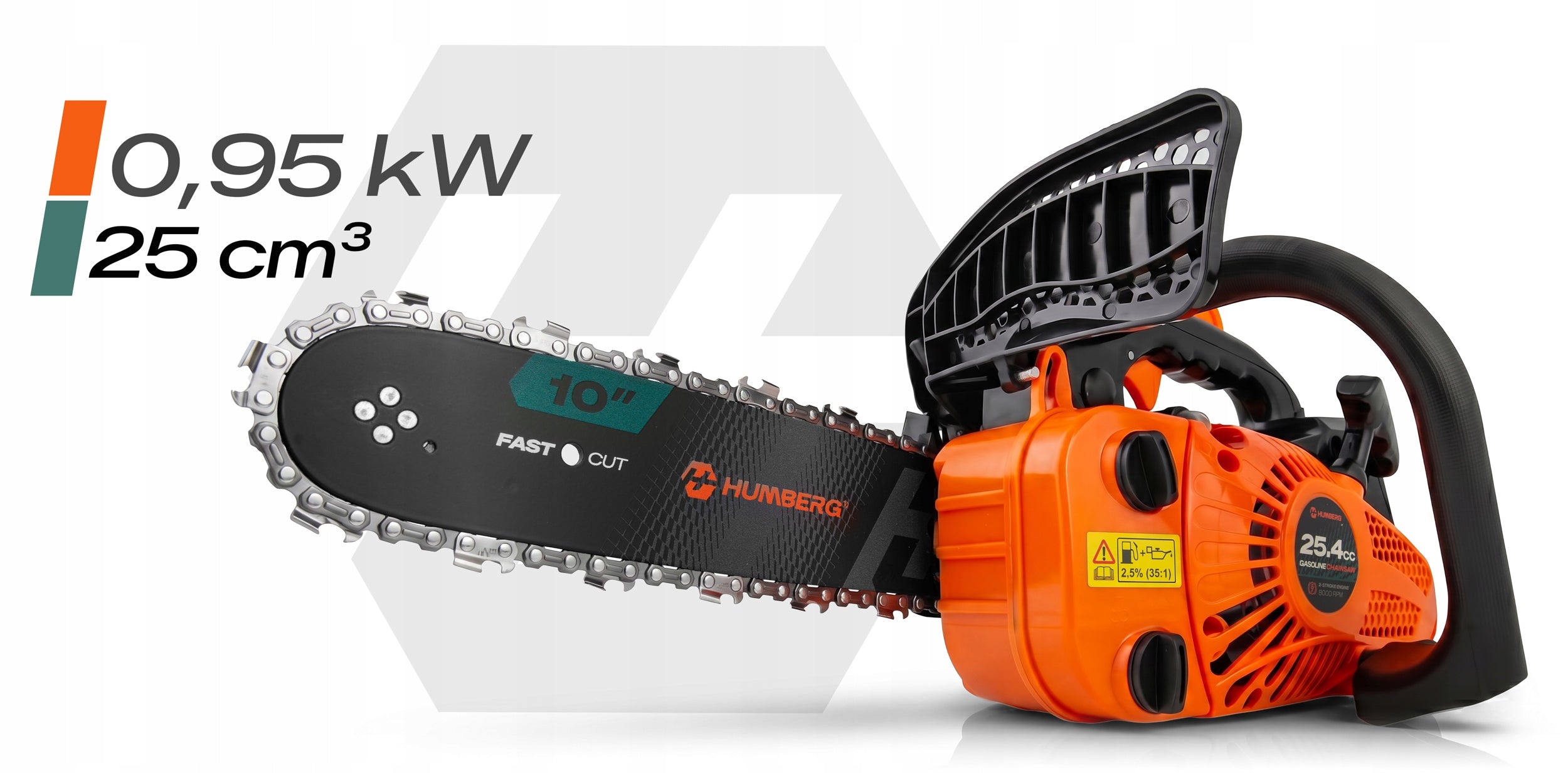 WOOD CHAINSAW 10" + 2 GUIDES + 2x CHAIN + OIL Packaging status original