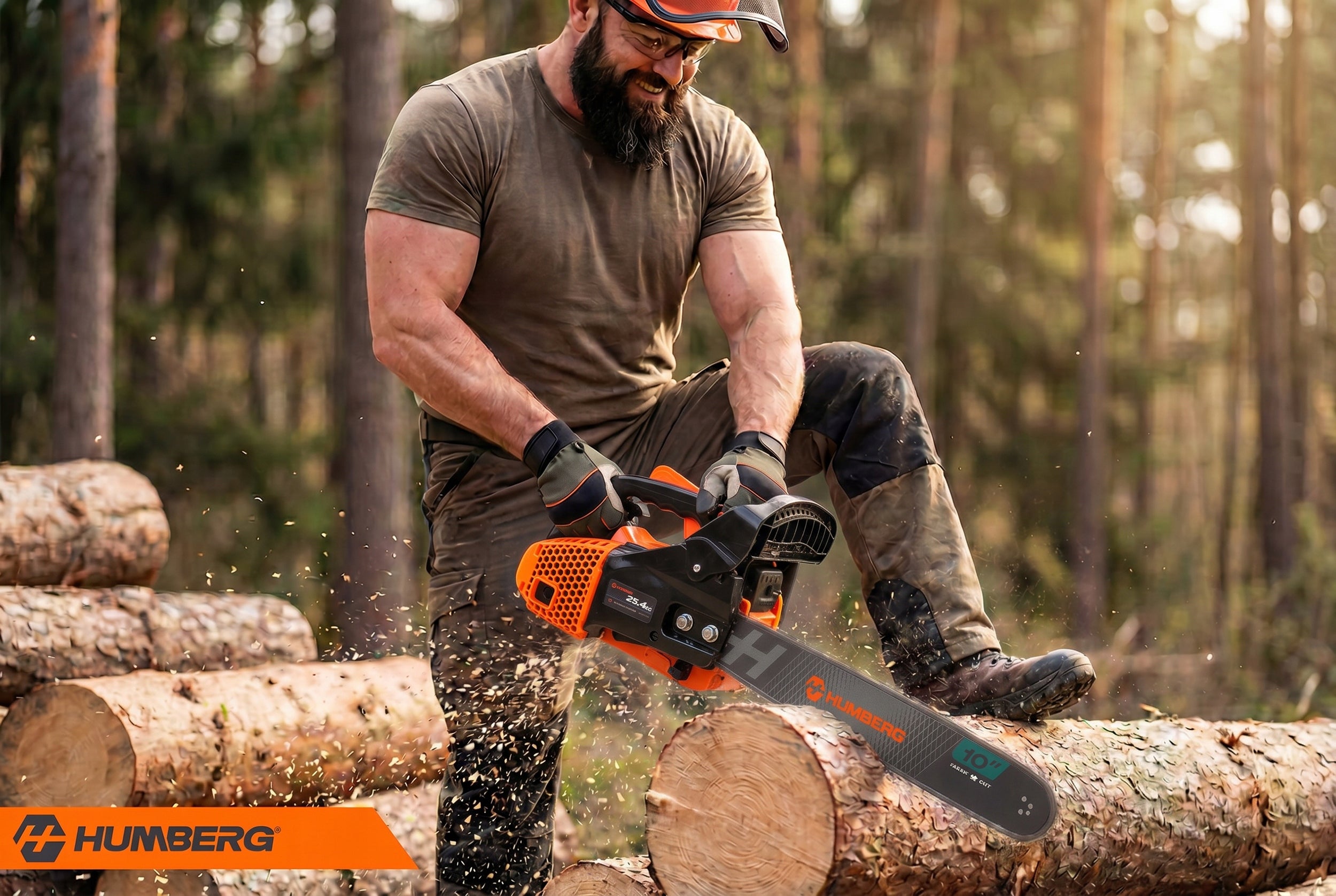 WOOD CHAINSAW 10" + 2 GUIDES + 2x CHAIN + OIL Series HM-663