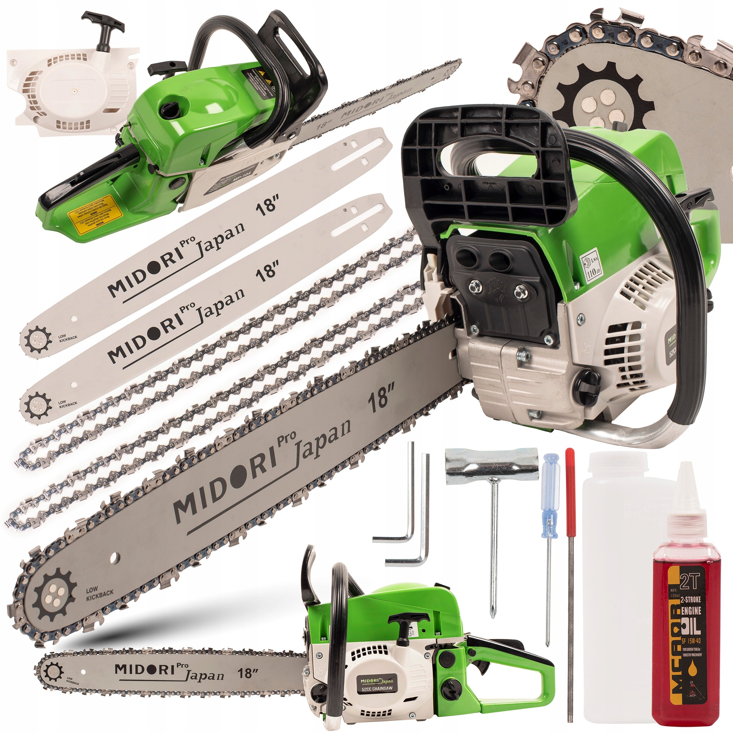WOOD CHAINSAW 6.2KM +2 LEADS + OIL +2x CHAIN.