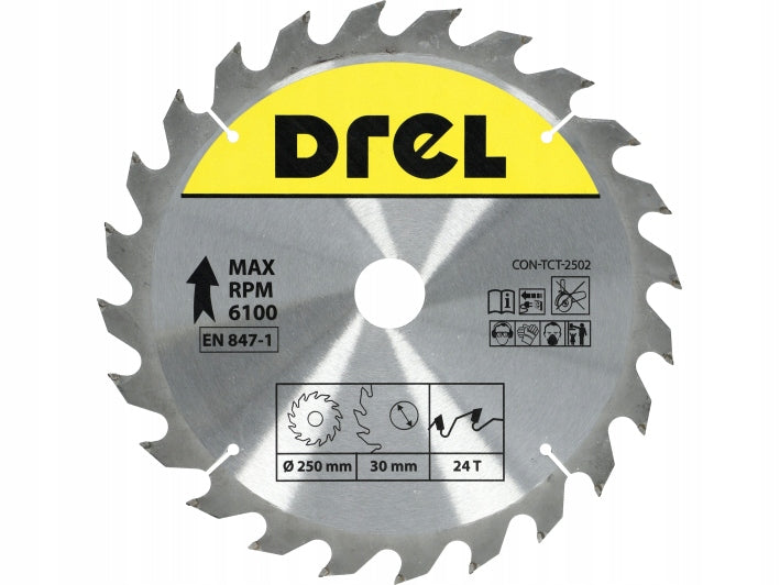 WOOD CIRCULAR SAW 250X30mm 24Z Brand Drel