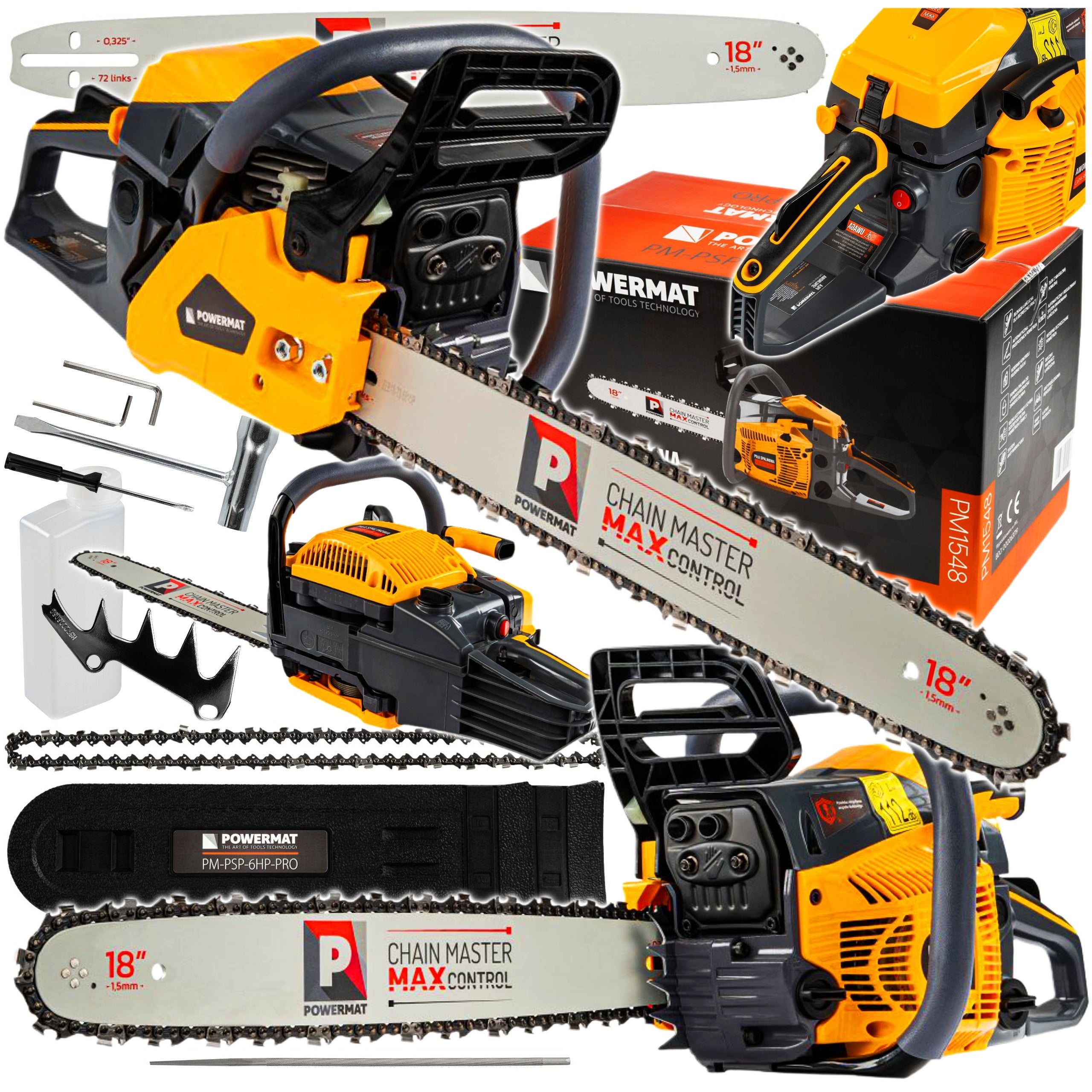 WOOD COMBUSTION SAW CHAINSAW 6KM GUIDE 45CM PM1548