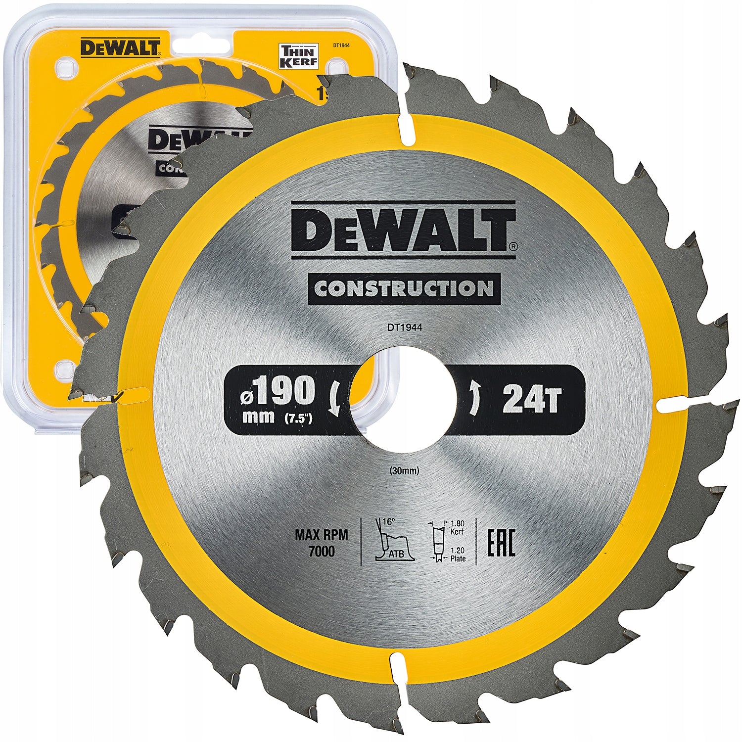 WOOD DISC 190x30 mm 24 teeth DeWalt DT1944 circular saw CONSTRUCTION