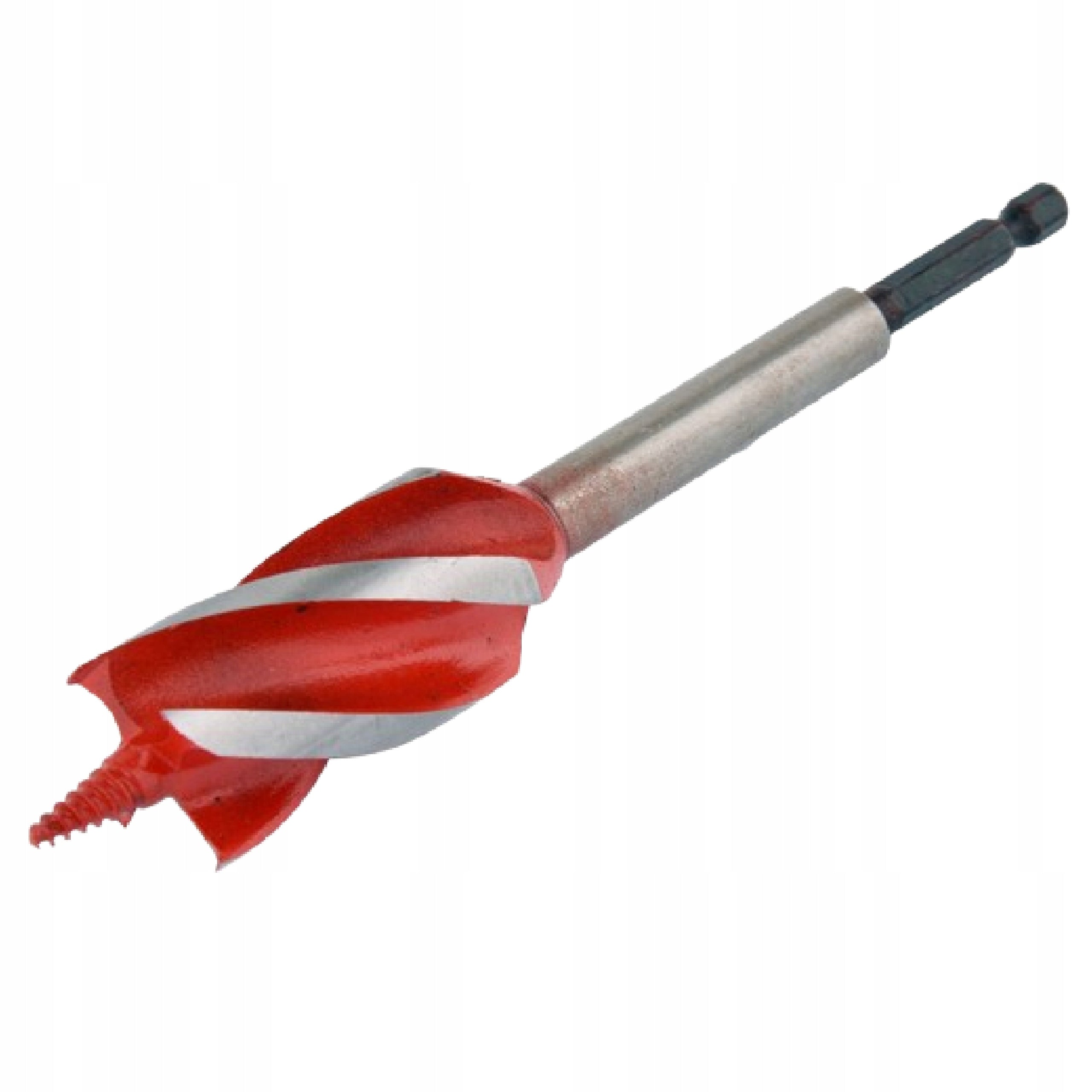 WOOD DRILL BIT 4-FLUTE DRILL BIT DRILLED INTO TREE 28MM 1/4" HEX Brand no brand