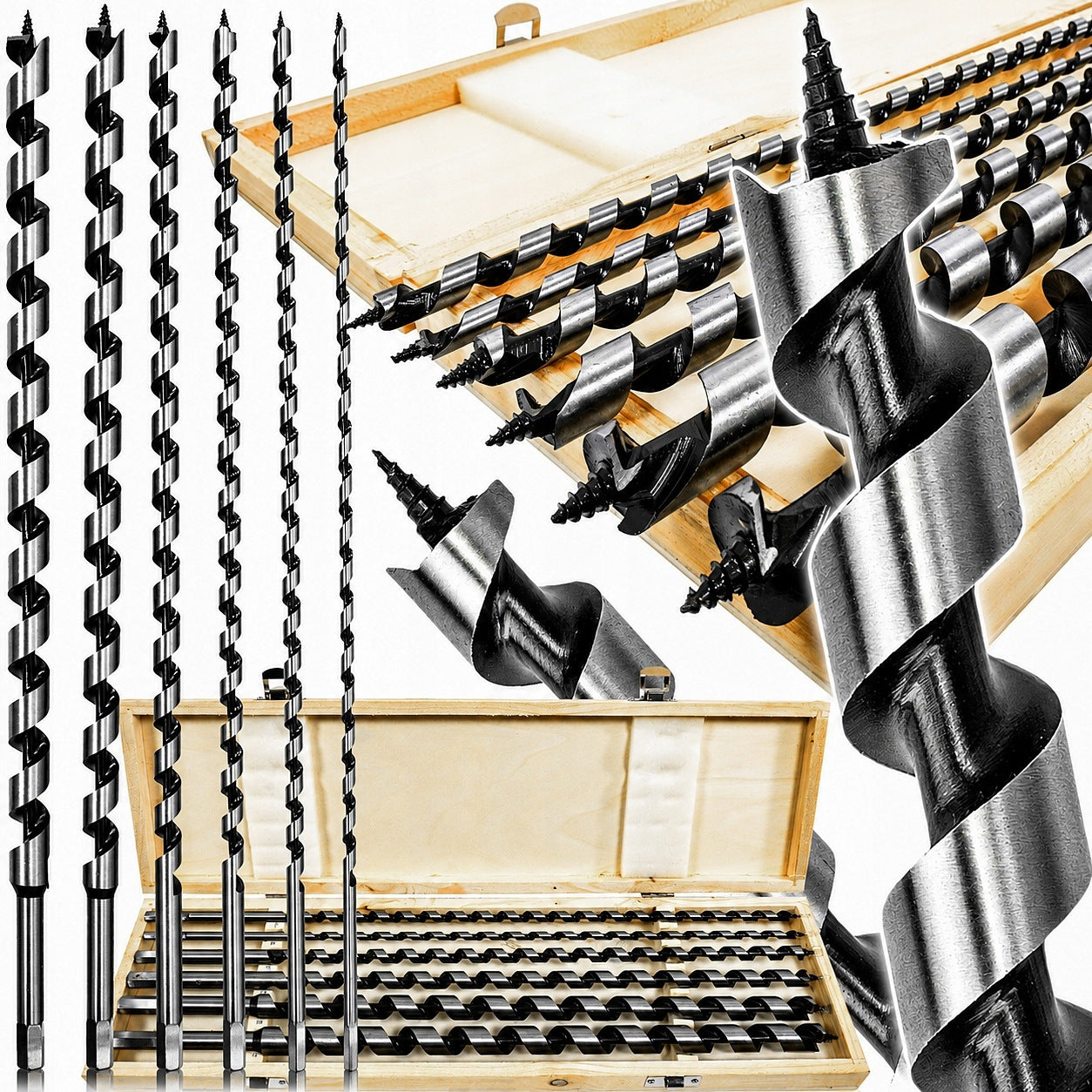 WOOD DRILL BITS SPIRAL TWIST SCREW DRILL BITS LONG DRILL BIT SET