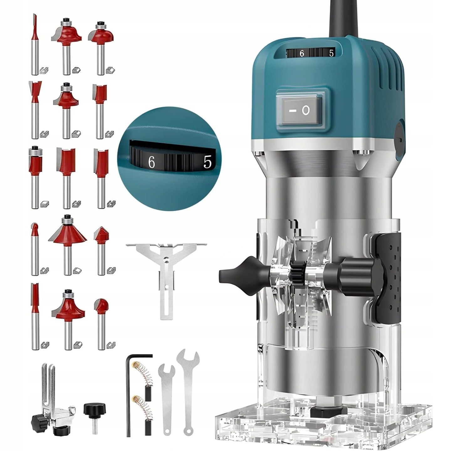 WOOD MILLING MACHINE HIGH SPINDLE VERTICAL MANUAL FOR EDGES+15PCS CUTTERS