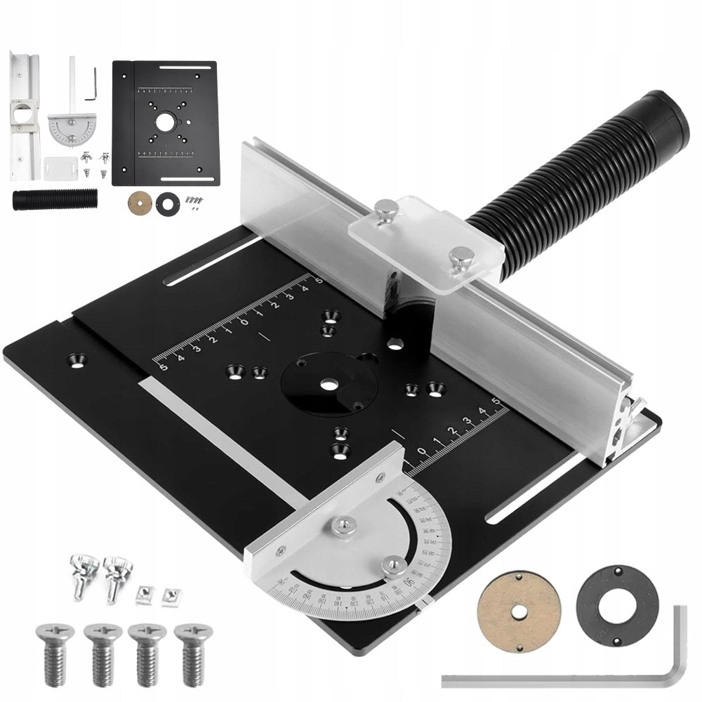 WOOD MILLING TABLE SET WITH ANGLE METER IN BLACK