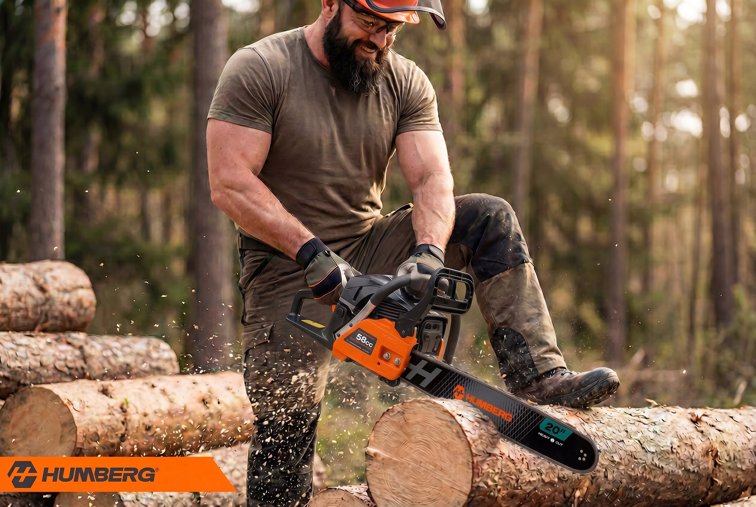 WOOD SAW 16" + 2 GUIDES + 2x CHAIN + OIL Power supply combustion