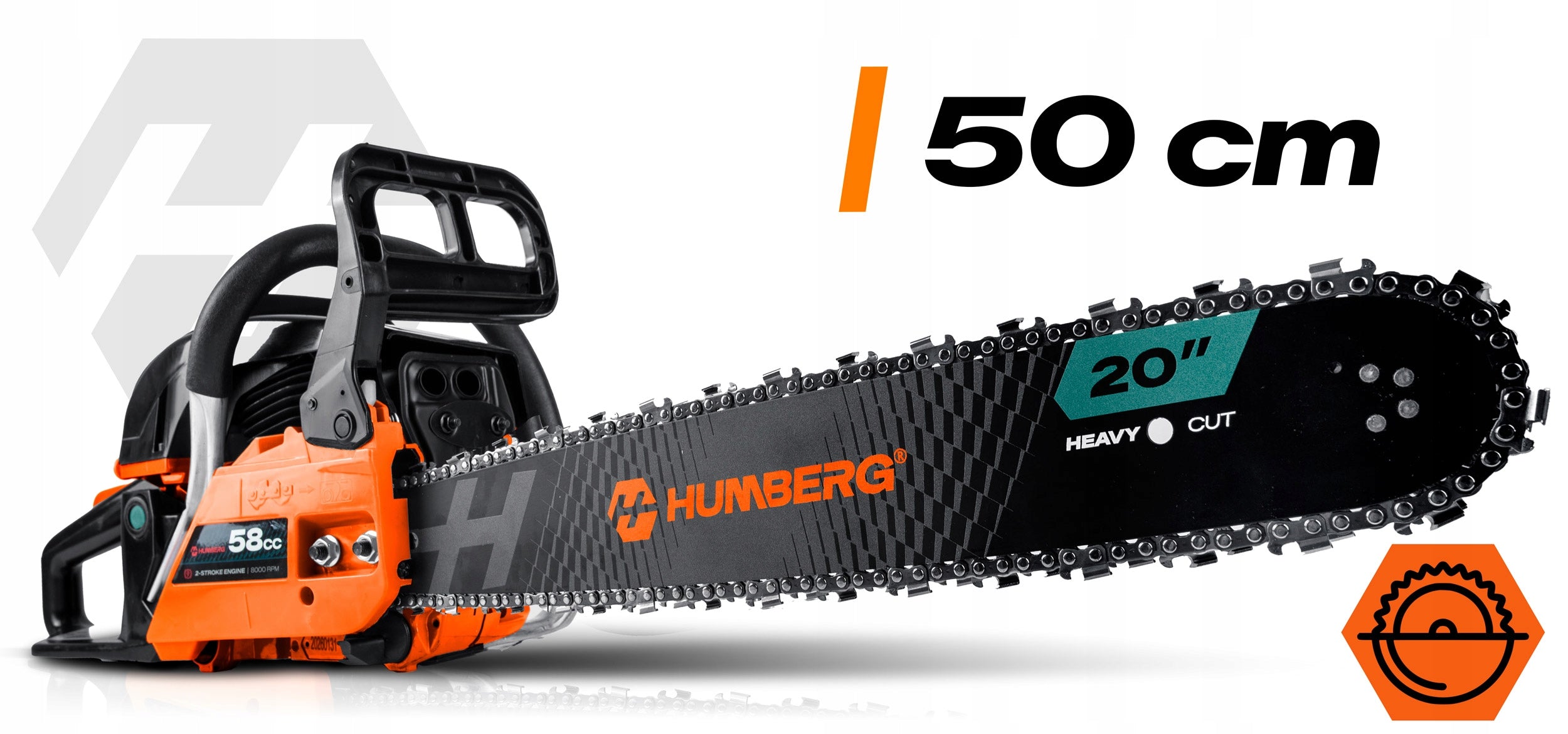 WOOD SAW 16" + 2 GUIDES + 2x CHAIN + OIL Series HM-662