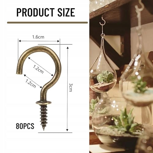 WOOD SCREW HOOKS 3 CM STAINLESS STEEL HANGING 80 PCS STEEL Manufacturer code Bez marki
