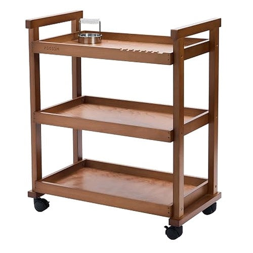 WOODEN ART TROLLEY 3 SHELVES STUDIO ORGANIZER FOR ARTISTS 89CM
