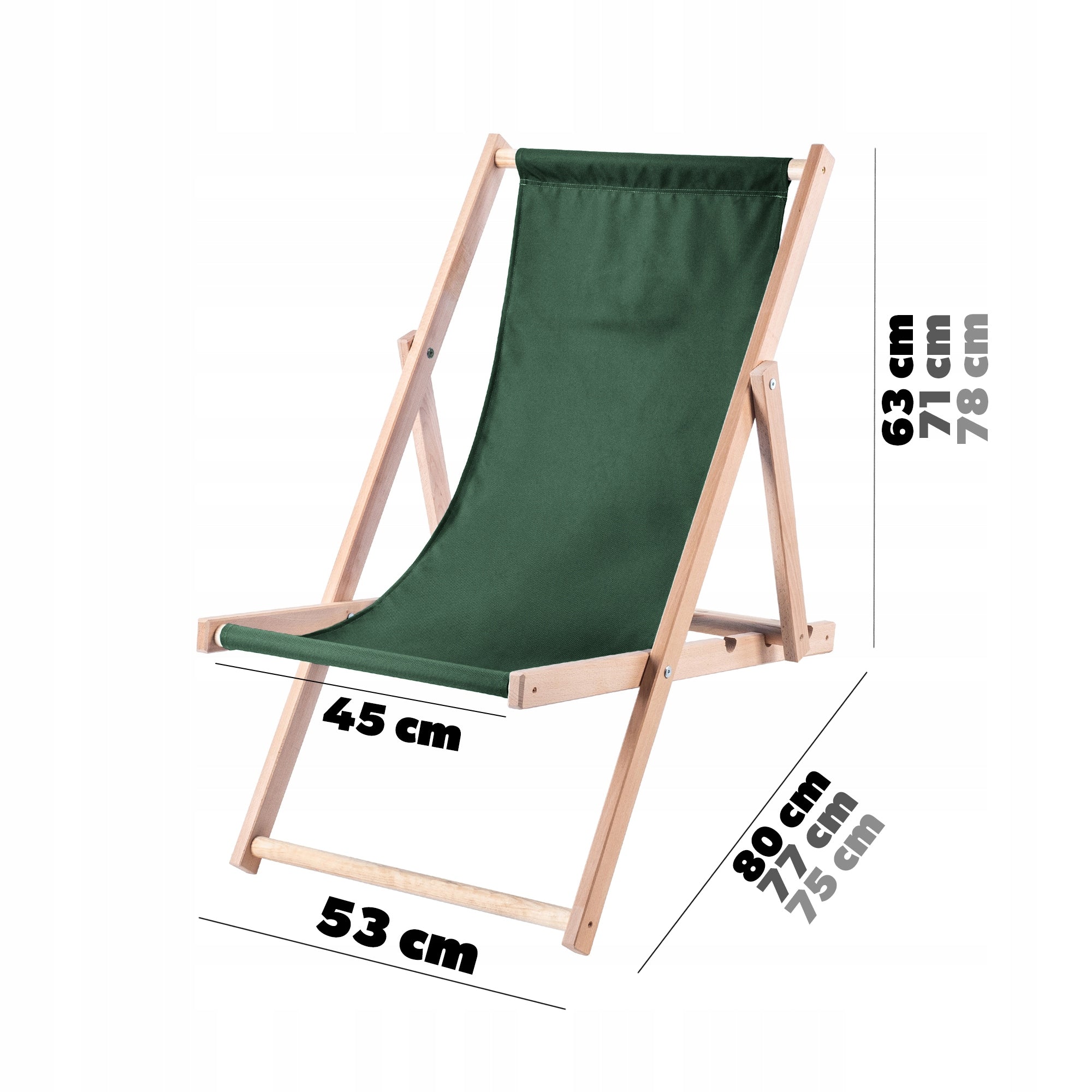WOODEN BEACH LOUNGER FOLDING SUN LOUNGERS 2x Polish HIGH QUALITY Brand Kadax