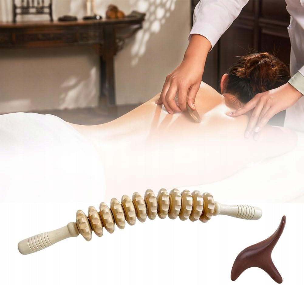 WOODEN FASCIA MASSAGE ROLLER LYMPHATIC BODY DRAINAGE Brand Roller