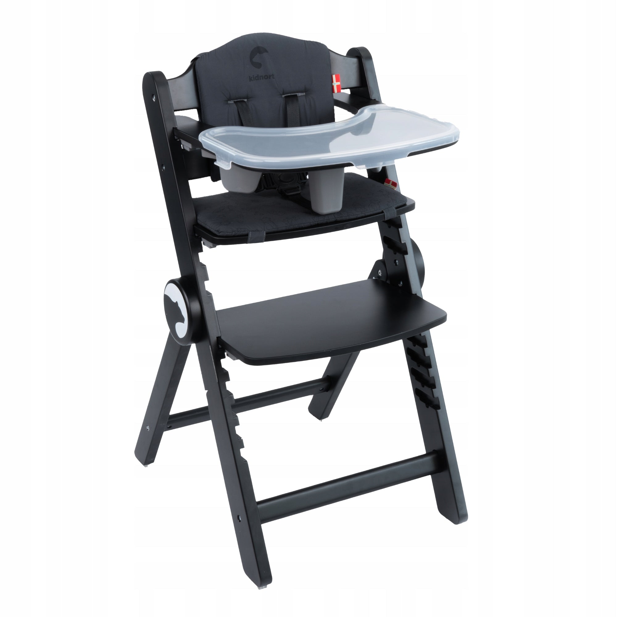 WOODEN FEEDING CHAIR 3in1 DRÖMMER UNIQUE BLACK WITH TRAY AND STRAPS EAN (GTIN) 5902983636304
