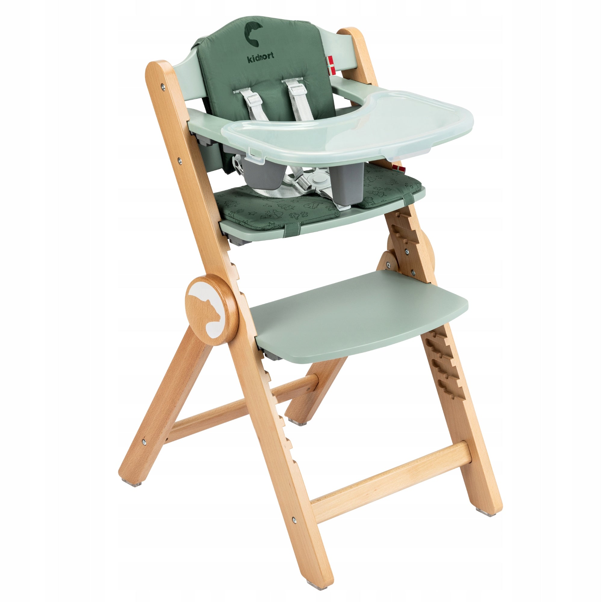 WOODEN FEEDING CHAIR 3in1 DRÖMMER UNIQUE GREEN WITH TRAY BELTS EAN (GTIN) 5902983625728