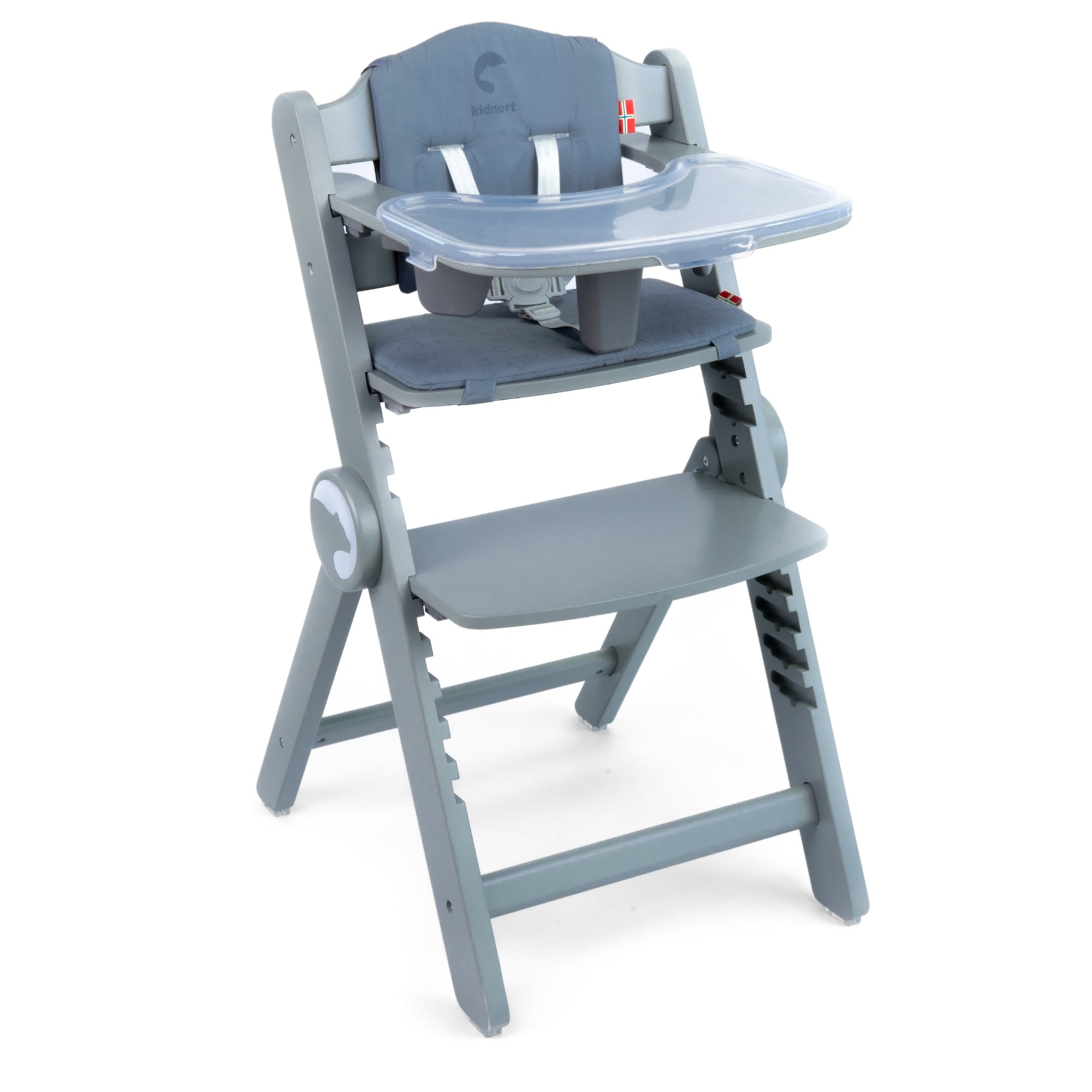 WOODEN FEEDING CHAIR 3in1 DRÖMMER UNIQUE GREY WITH TRAY AND STRAPS EAN (GTIN) 5902983636298