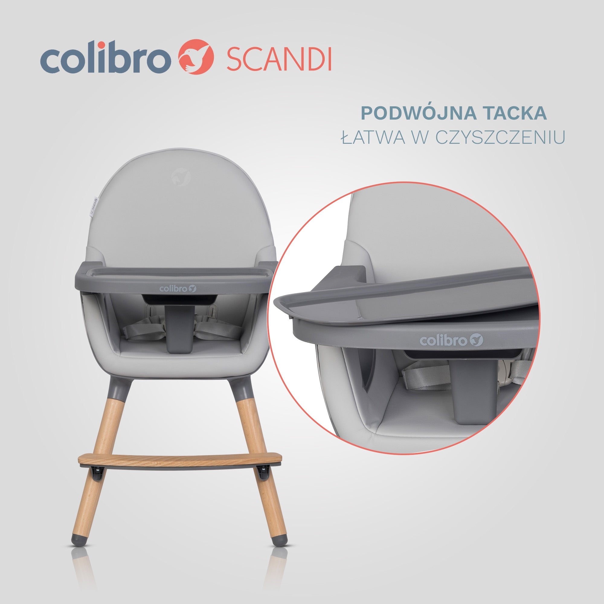WOODEN FEEDING CHAIR 3in1 FOLDING CHILD SEAT 2x TRAY EAN (GTIN) 5908214739691
