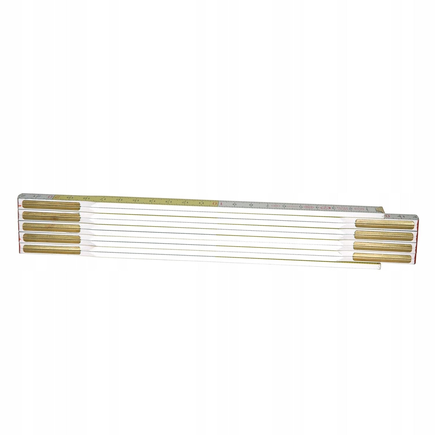WOODEN FOLDING MEASURE 2M WHITE AND YELLOW STANLEY 0-35-458 Length 2 m