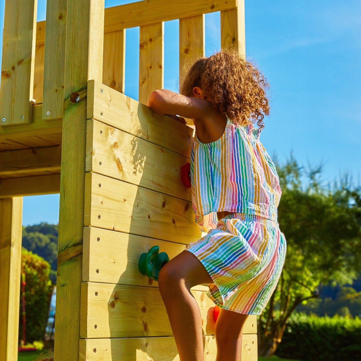 WOODEN GARDEN HOUSE for children SLIDE Sandbox SQUARE TOYS 4in1 Kid's age 3+ years