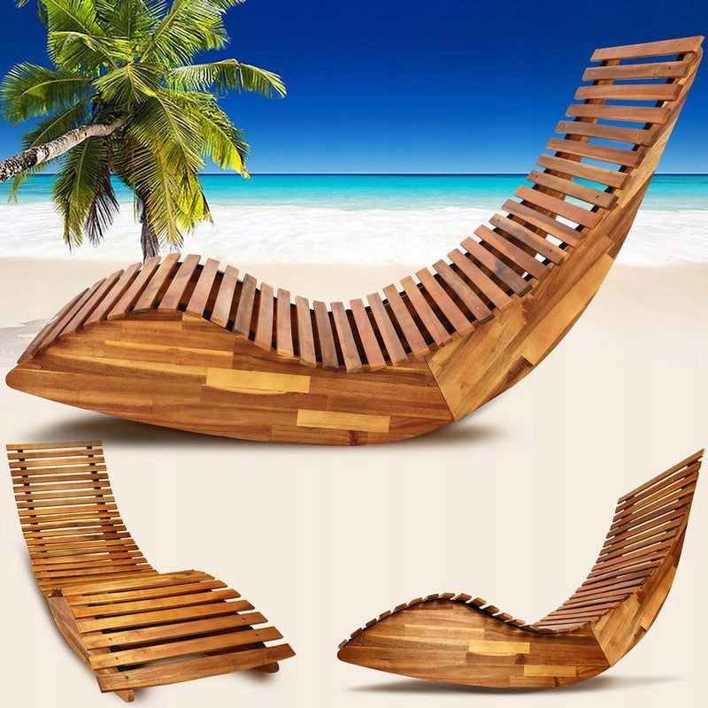 WOODEN GARDEN LOUNGER ROCKER MADE OF ACACIA WOOD Model Java