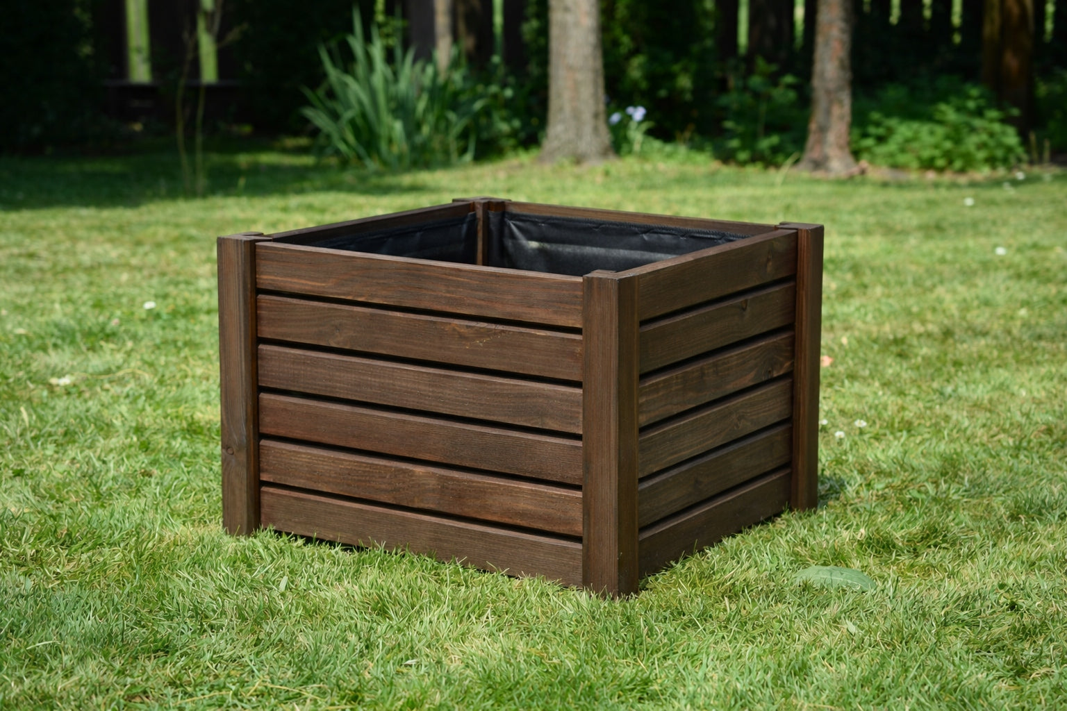 WOODEN GARDEN PLANTER for terrace BOX LARGE Product height 30 cm