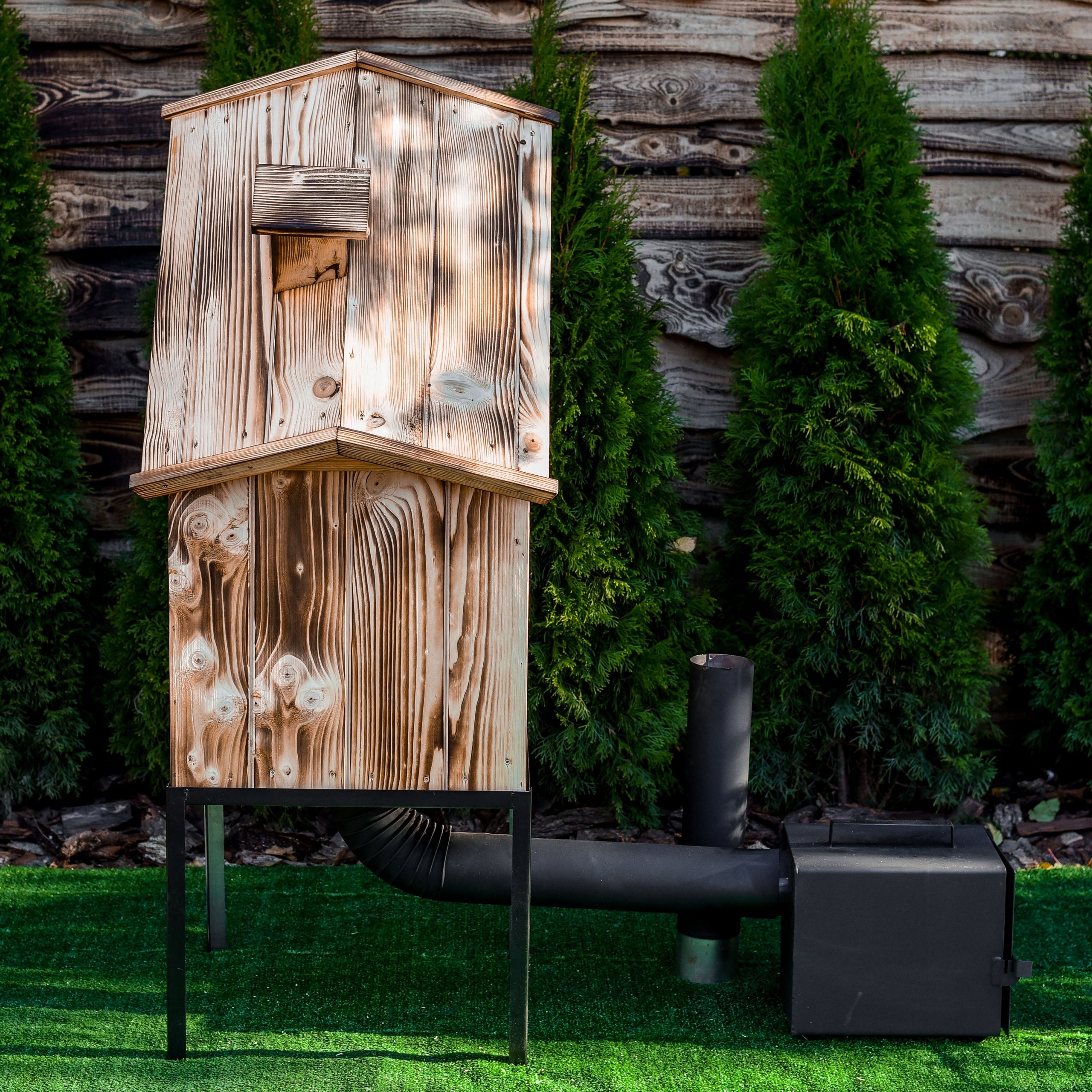 WOODEN GARDEN SMOKEHOUSE HOME SMOKER READY SET WITH WELDED STOVE Manufacturer code 5905214400002