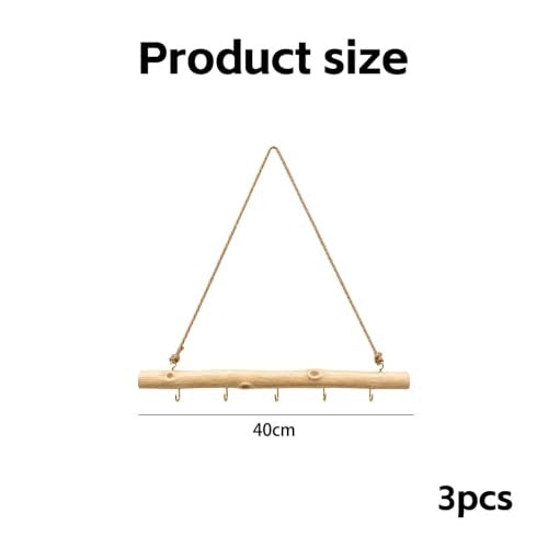 WOODEN HANGER DRIFTING WITH HOOKS TO THE WALL BOHO DECORATION 40CM Manufacturer code Bez marki