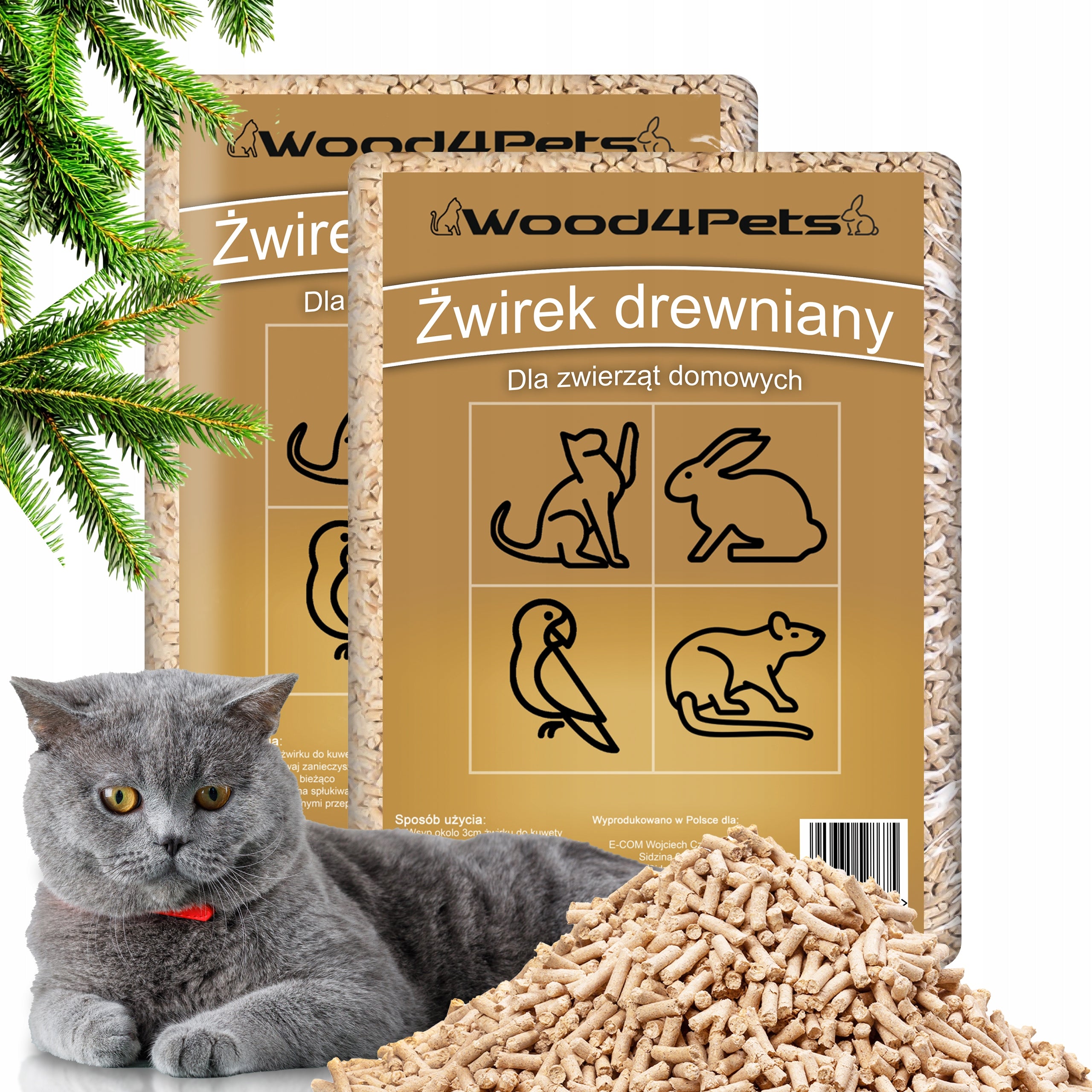 WOODEN LITTER 20KG FOR CAT LITTER BOX RABBIT RODENT PELLET