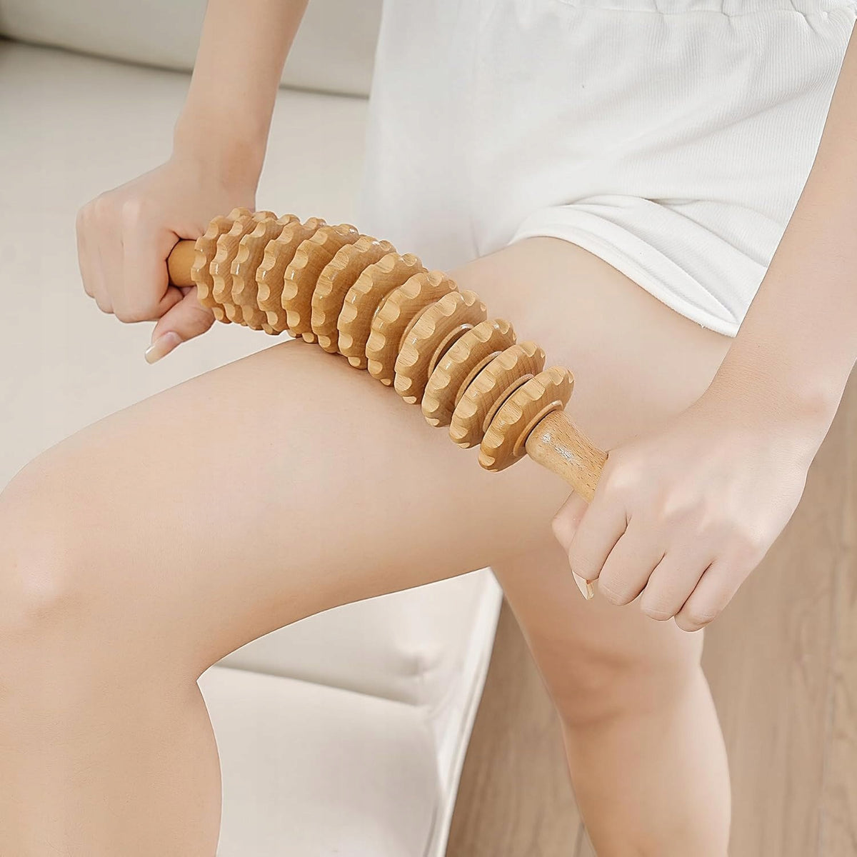 WOODEN MASSAGE ROLLER RELAXATION REHABILITATION 3 ROLLS OF BEECH Packaging status original