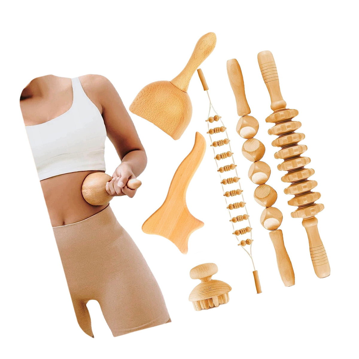 WOODEN MASSAGE SET MADEROTHERAPY CELLULITE MOTHER'S DAY