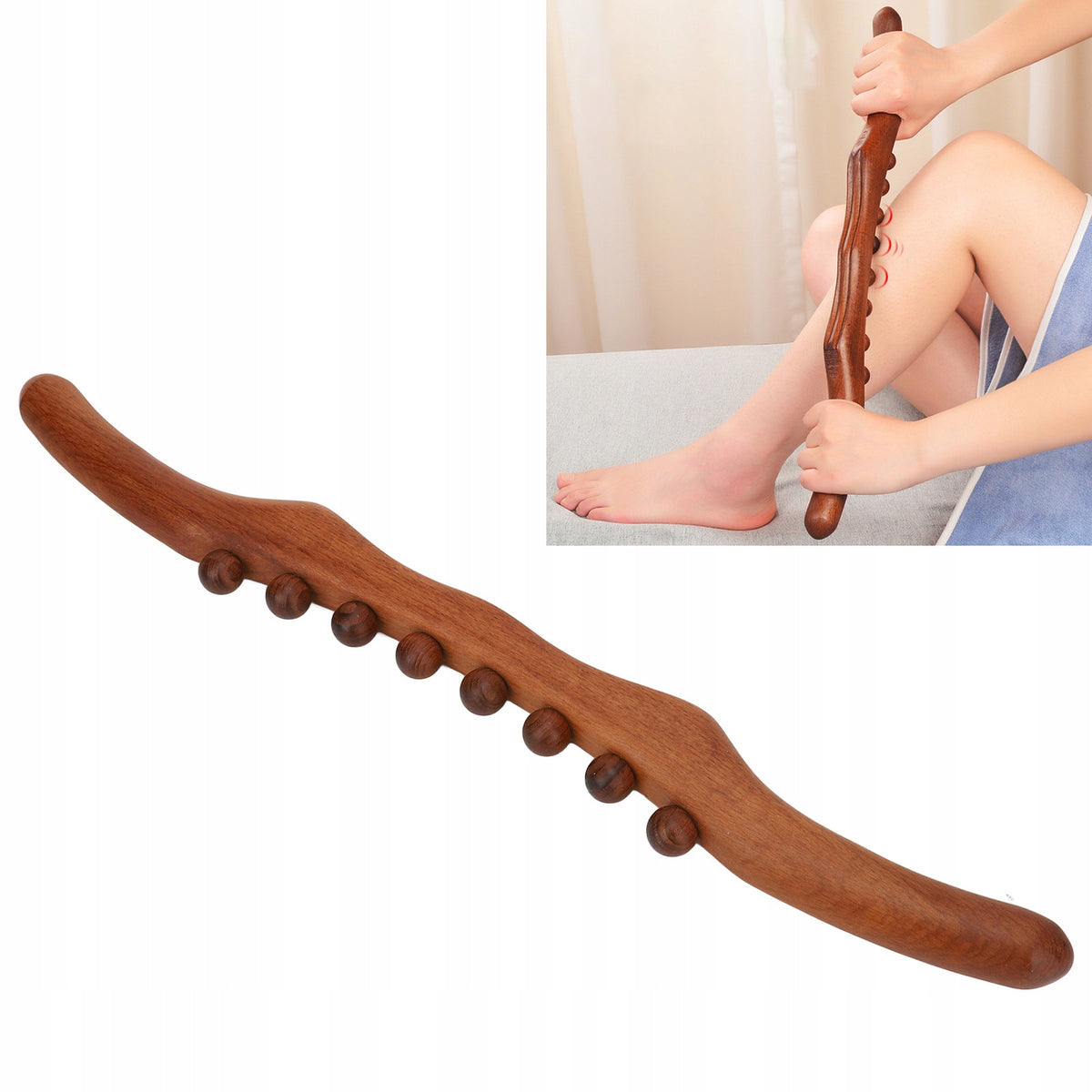 WOODEN MASSAGER GUA SHA LYMPHATIC DRAINAGE Packaging status original