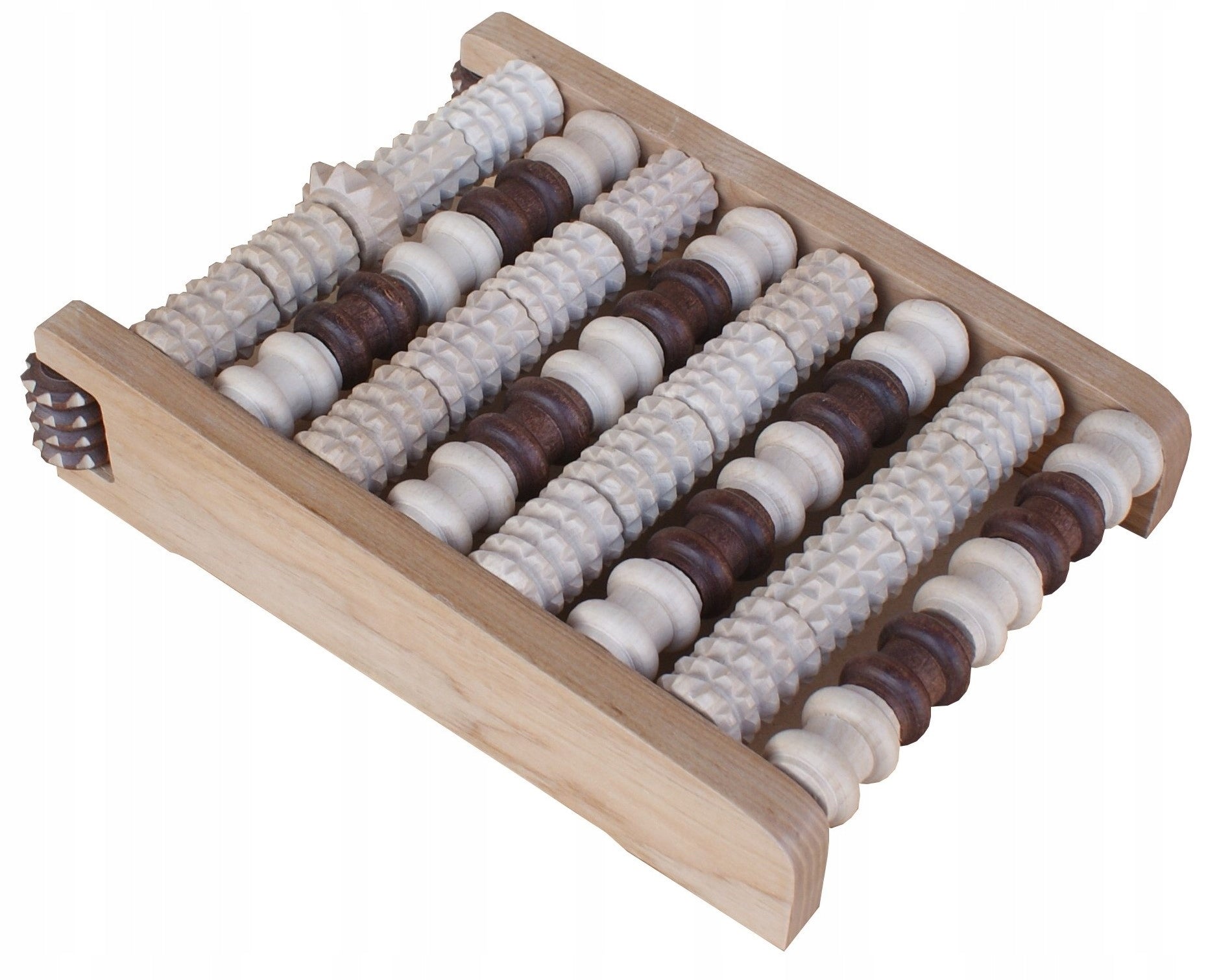 WOODEN MASSAGER LARGE FOOT ROLLER 8-ROW