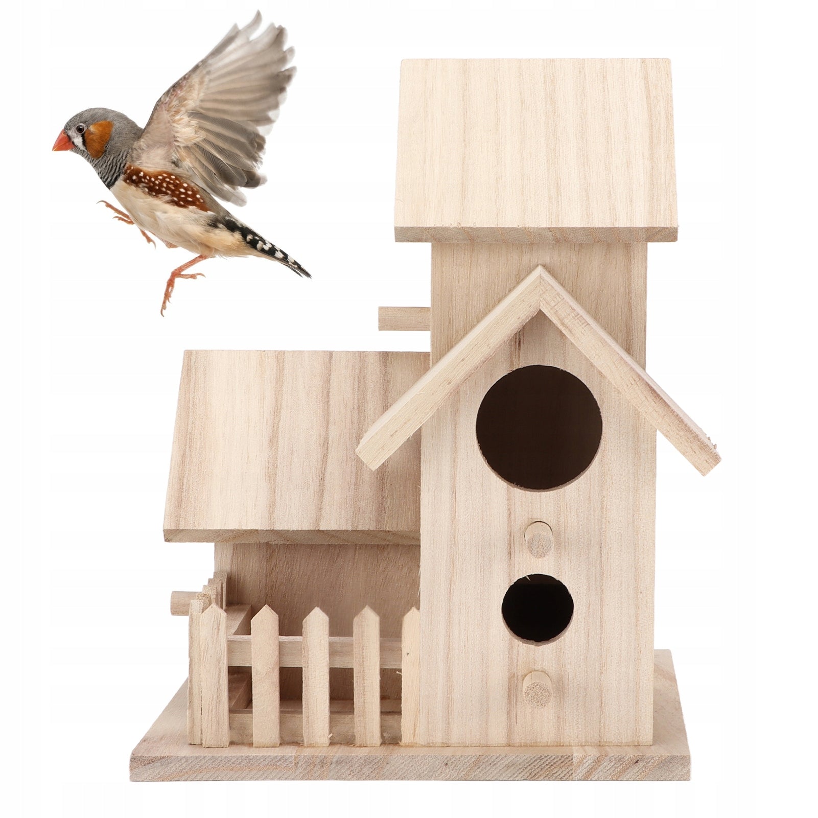 WOODEN NESTING BOX FOR BIRDS FEEDER DOME BOOTH ORNAMENT FOR GARDEN