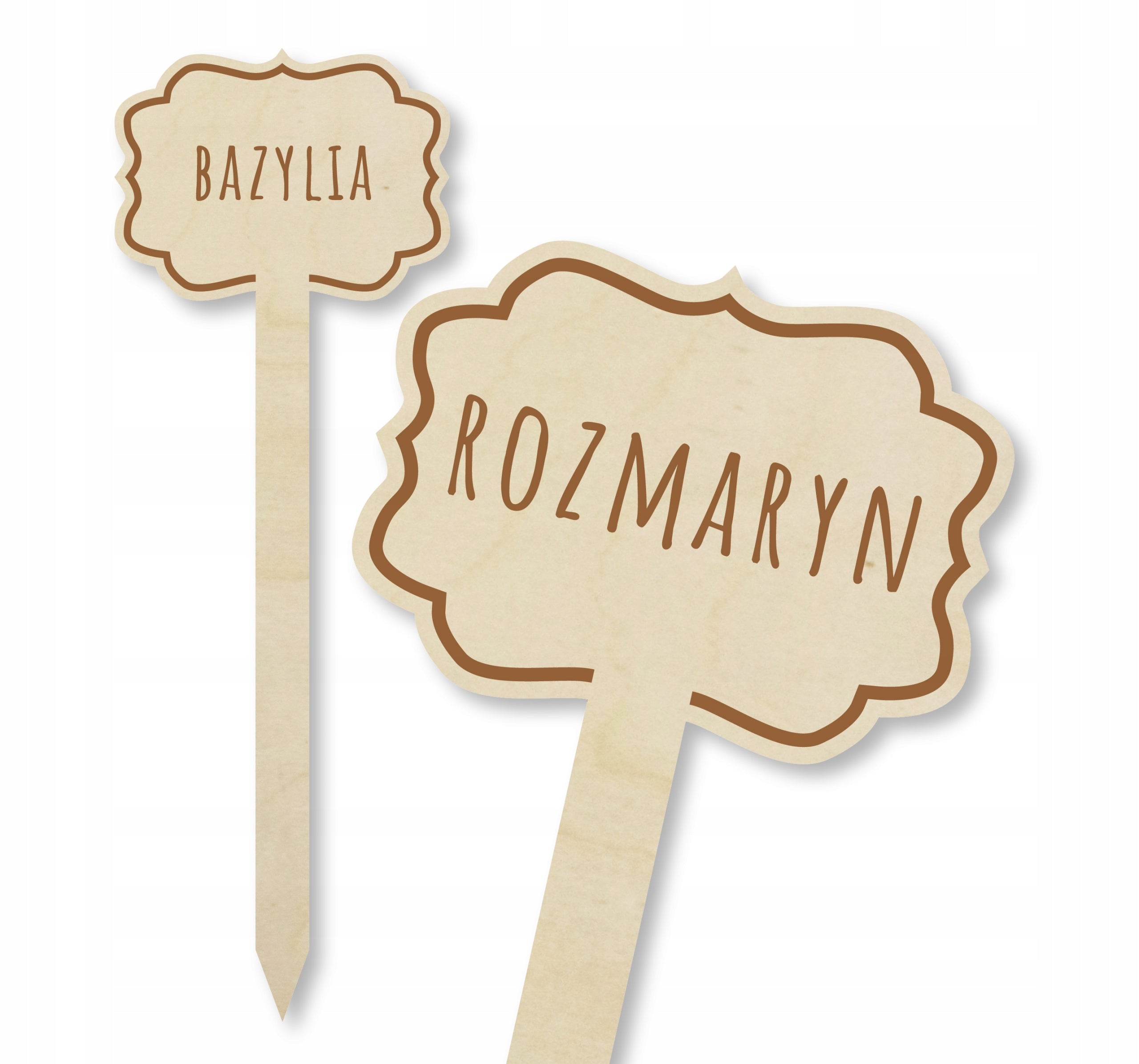WOODEN PLATES labels for herbs PLANTS engraving