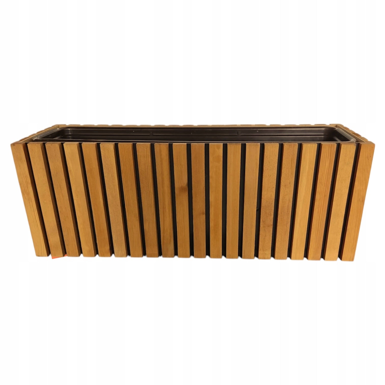 WOODEN POT GARDEN BOX TERRACE, FLOWERS GOLDEN OAK LAMELLAS Packaging status original