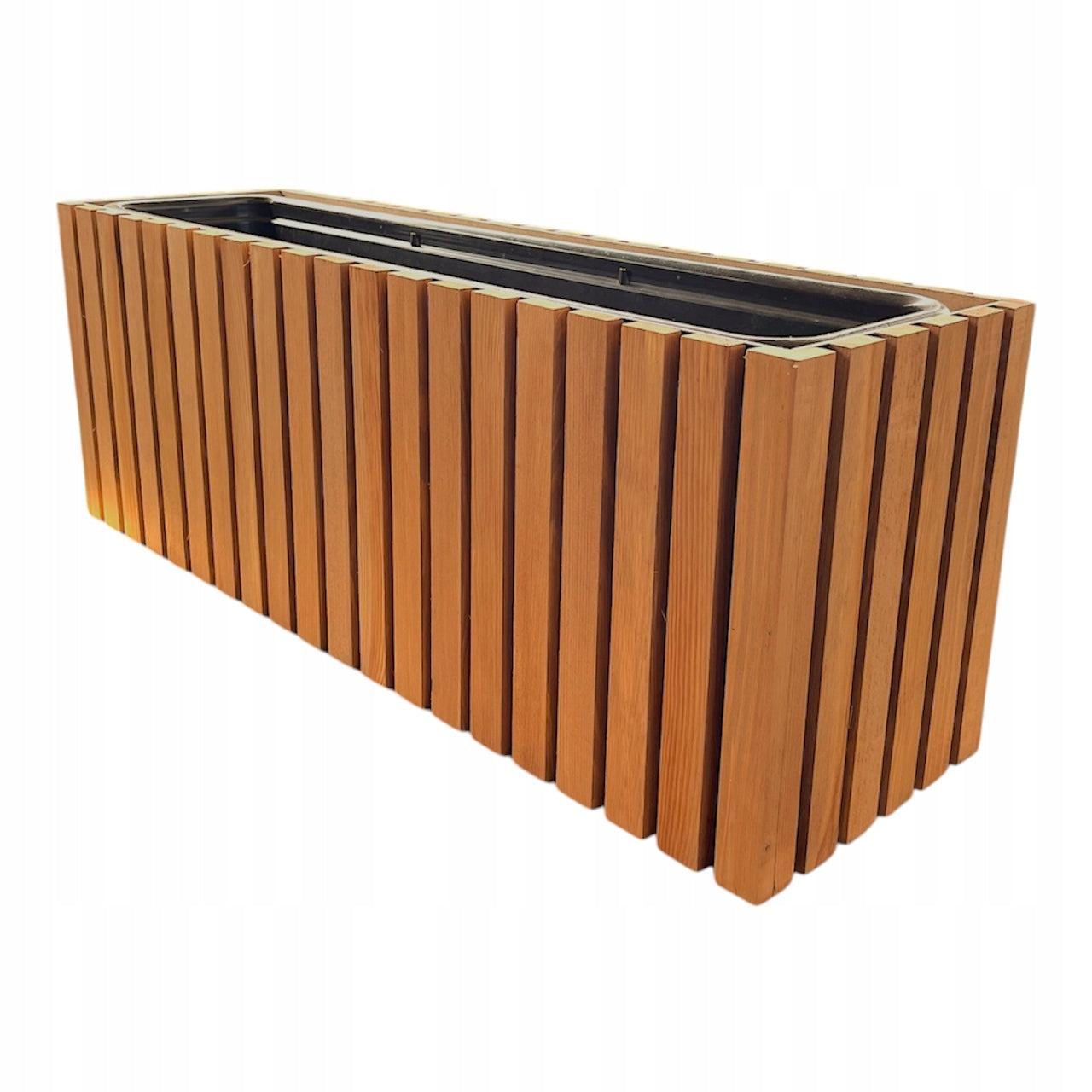 WOODEN POT GARDEN BOX TERRACE, FLOWERS GOLDEN OAK LAMELLAS