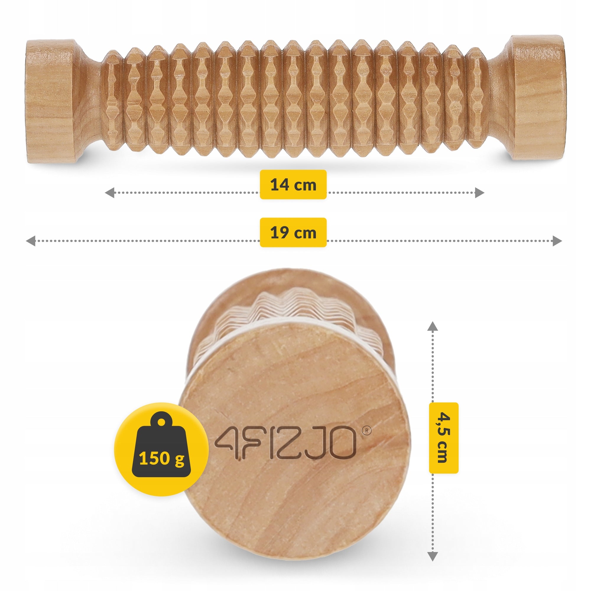 WOODEN ROLLER MASSAGE ROLLER BODY FOOT MASSAGER ANTI-CELLULITE EAN (GTIN) 5905973400275