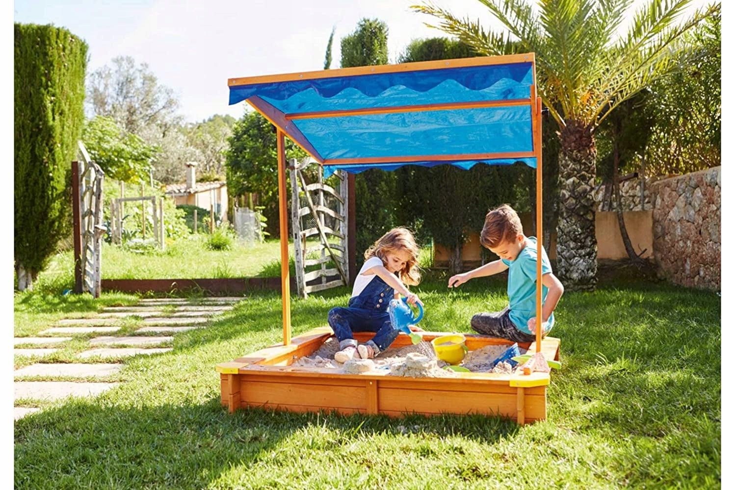 WOODEN SANDBOX CLOSED PLAYTIVE Kind wooden