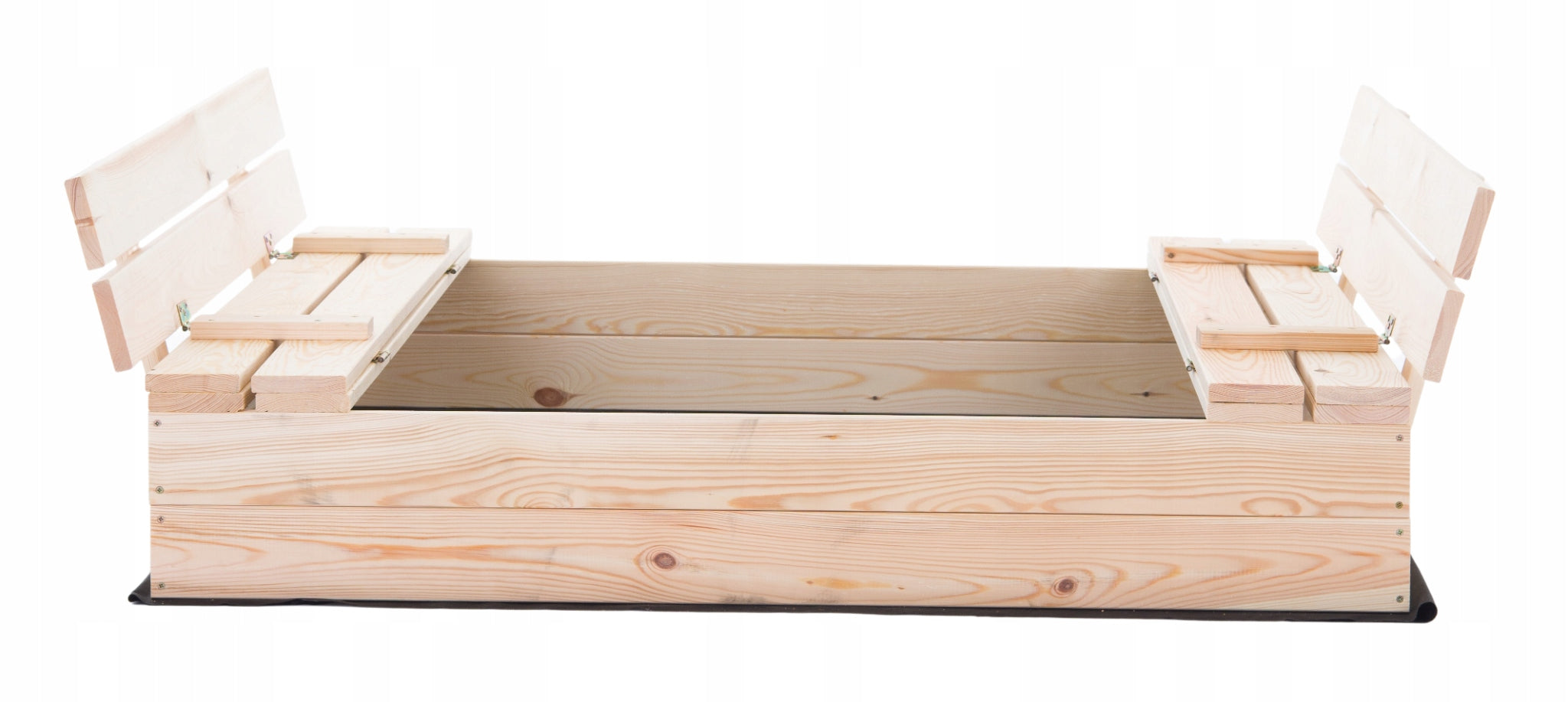 WOODEN SANDBOX CLOSED WITH BENCHES PREMIUM 120x120cm + FREEBIES Packaging status original