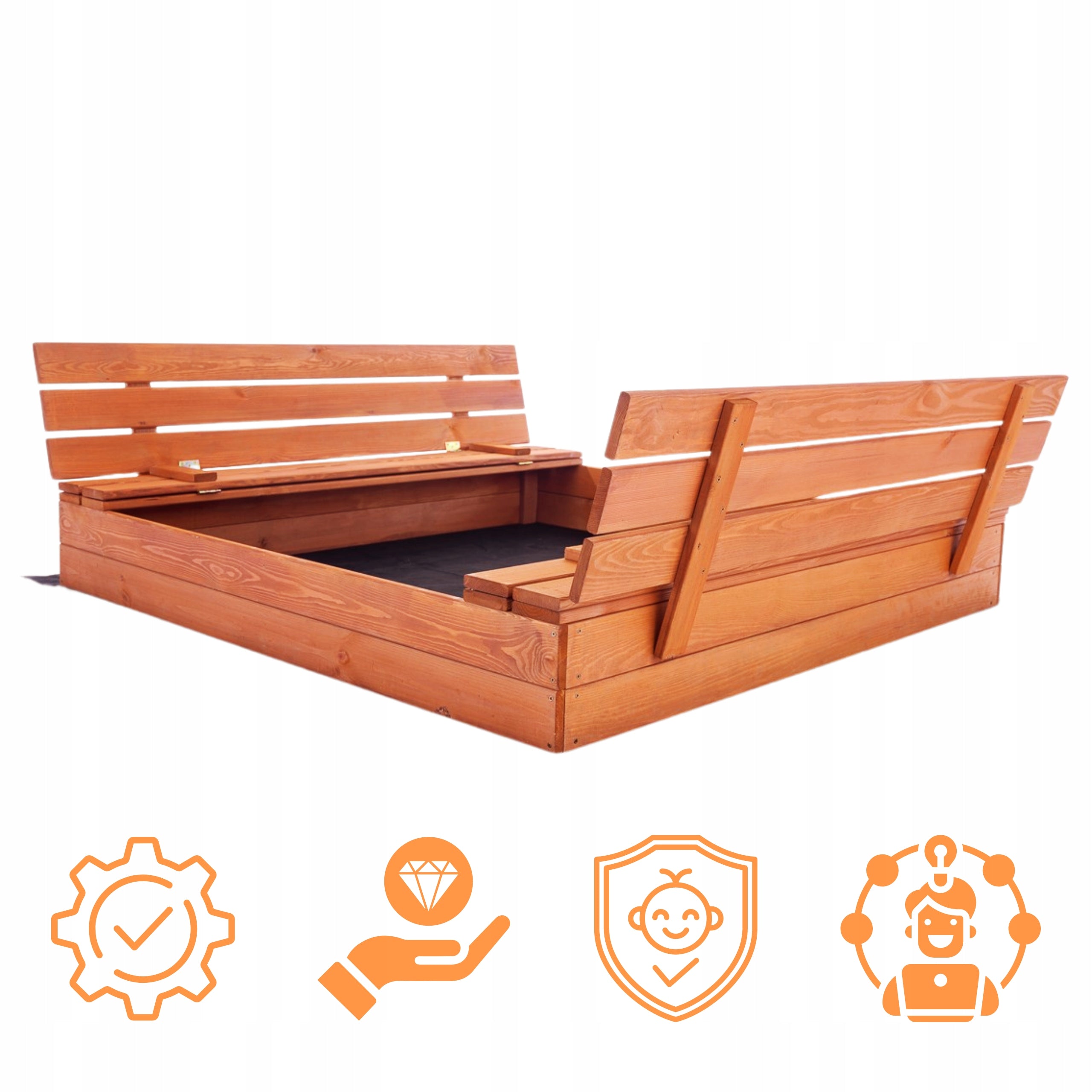 WOODEN SANDBOX IMPREGNATED WITH BENCHES LARGE 140cm MANUFACTURER Character/Title none